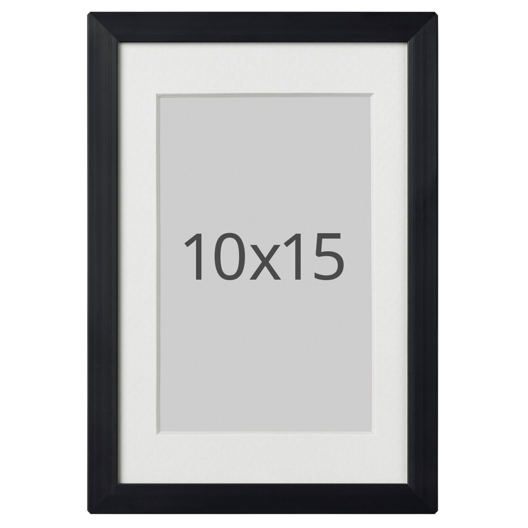 IKEA LOMVIKEN ram, svart, 10x15 cm