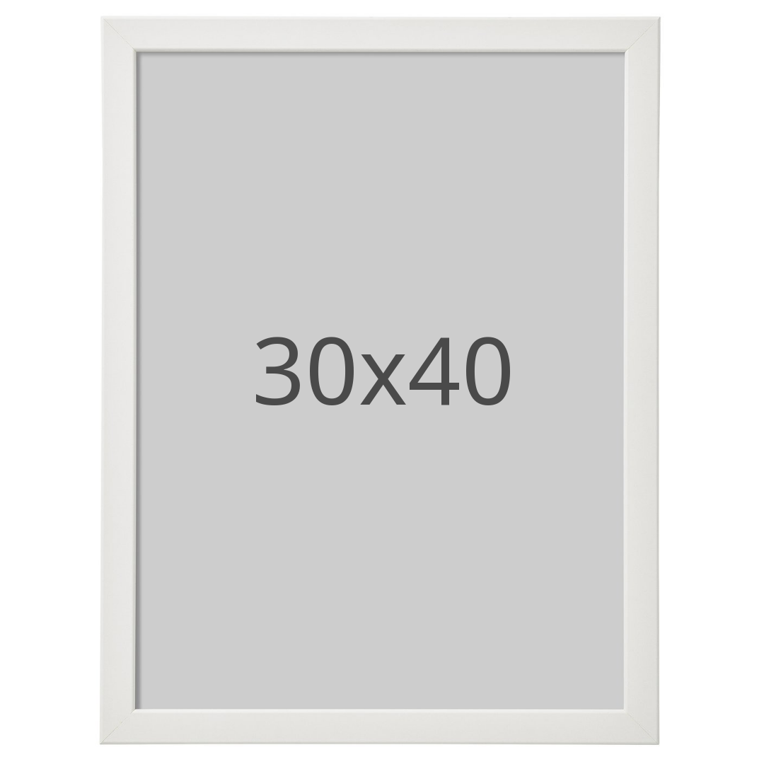 IKEA FISKBO ram, vit, 30x40 cm