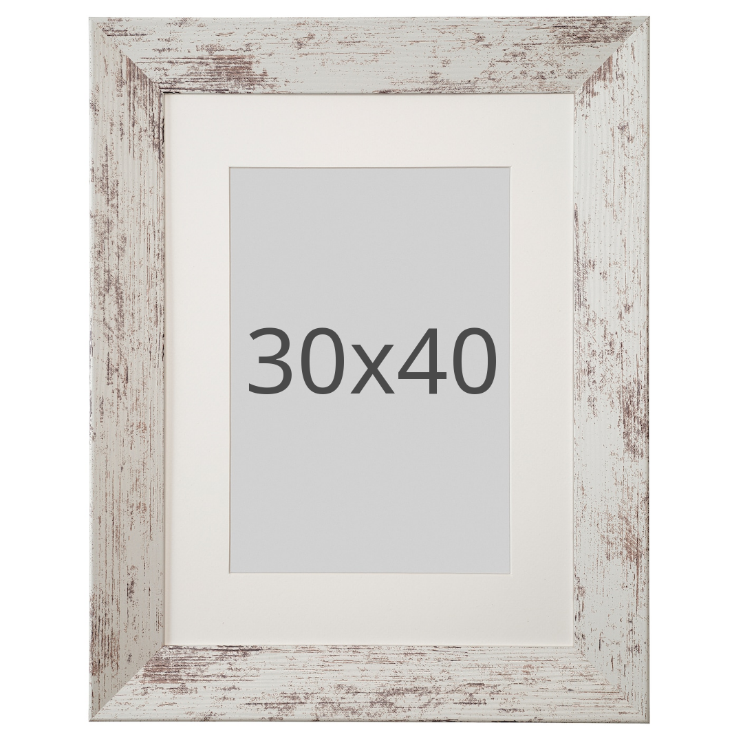 IKEA PLOMMONTRÄD ram, vit betsad furueffekt, 30x40 cm