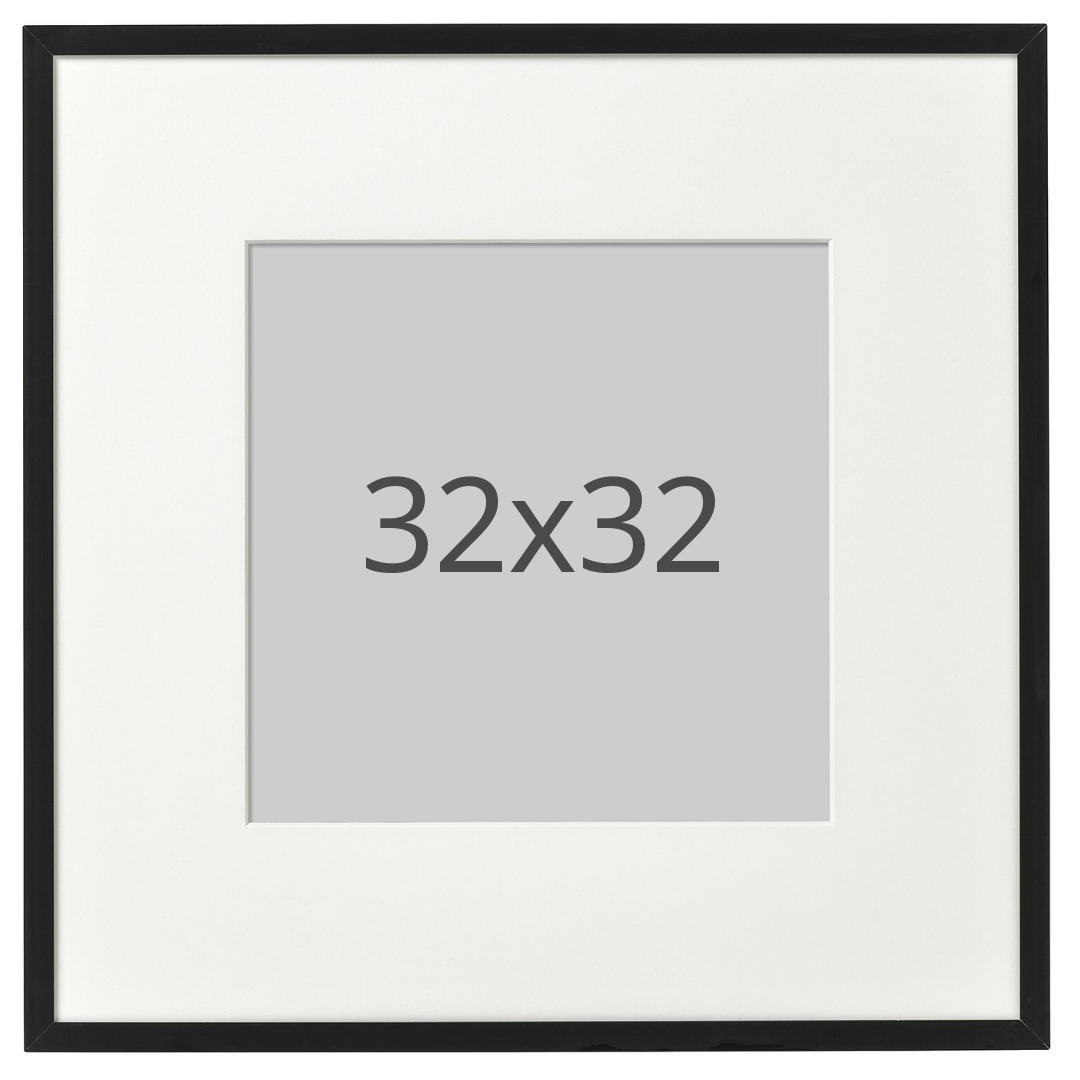 IKEA LOMVIKEN ram, svart, 32x32 cm