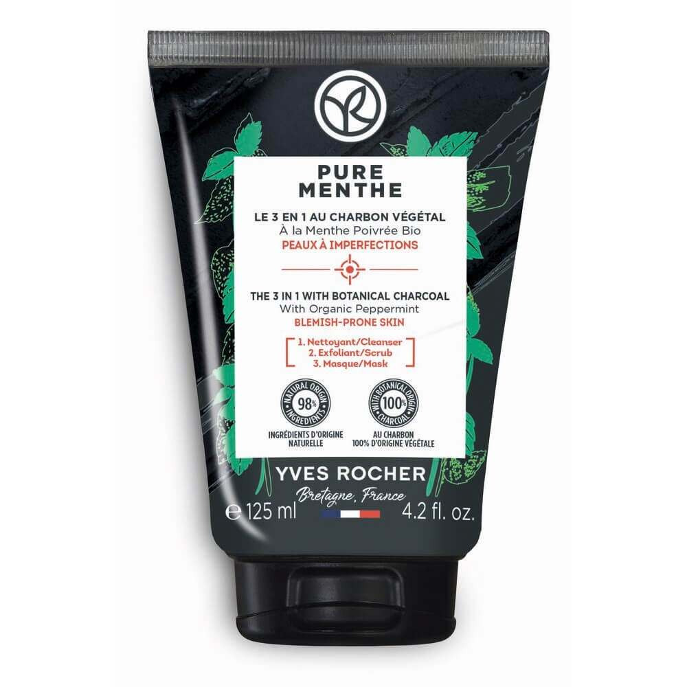 3 In 1 Botanical Charcoal With Organic Peppermint - Mask And Scrub