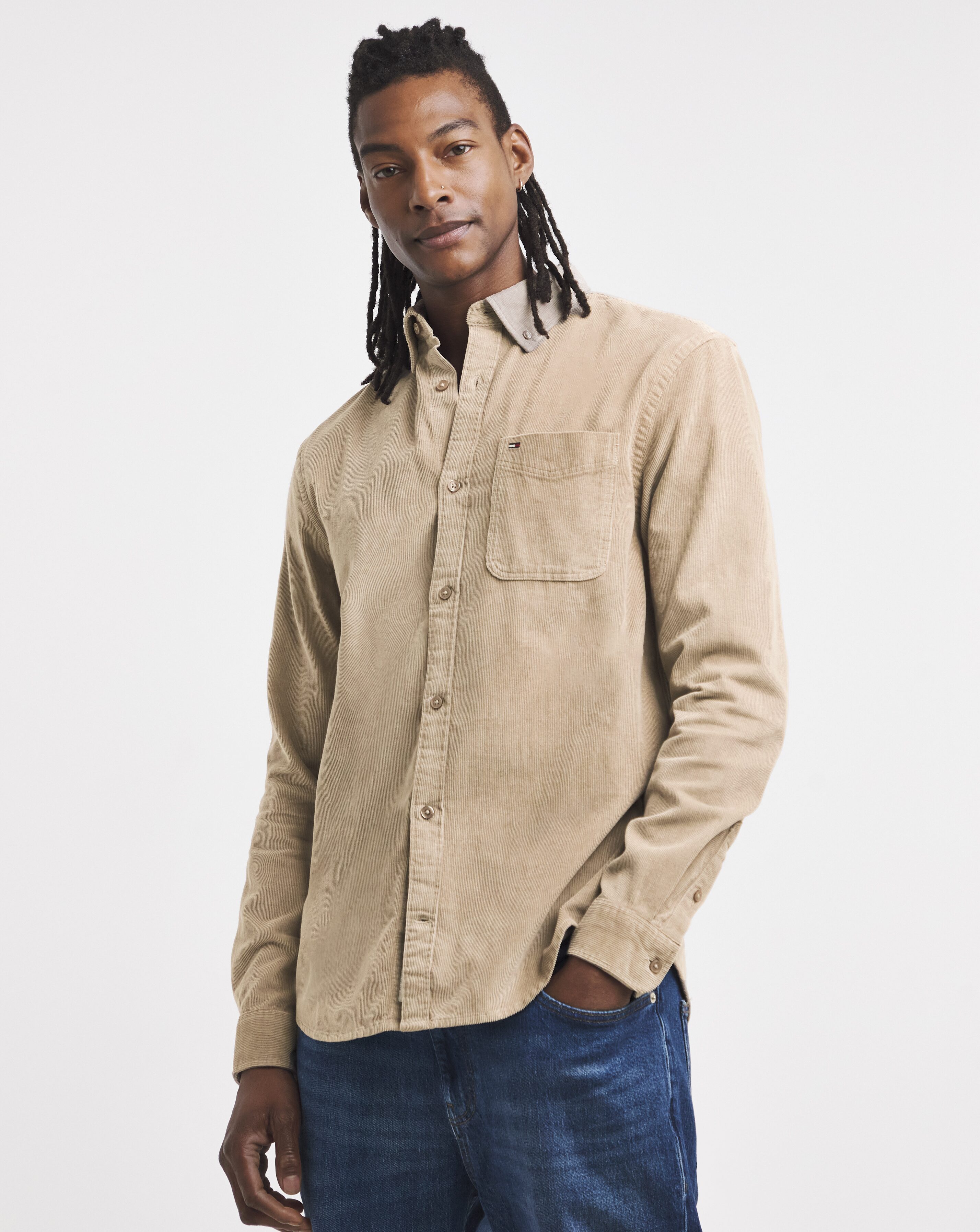Tommy Jeans Cord Shirt -Taupe - Taupe