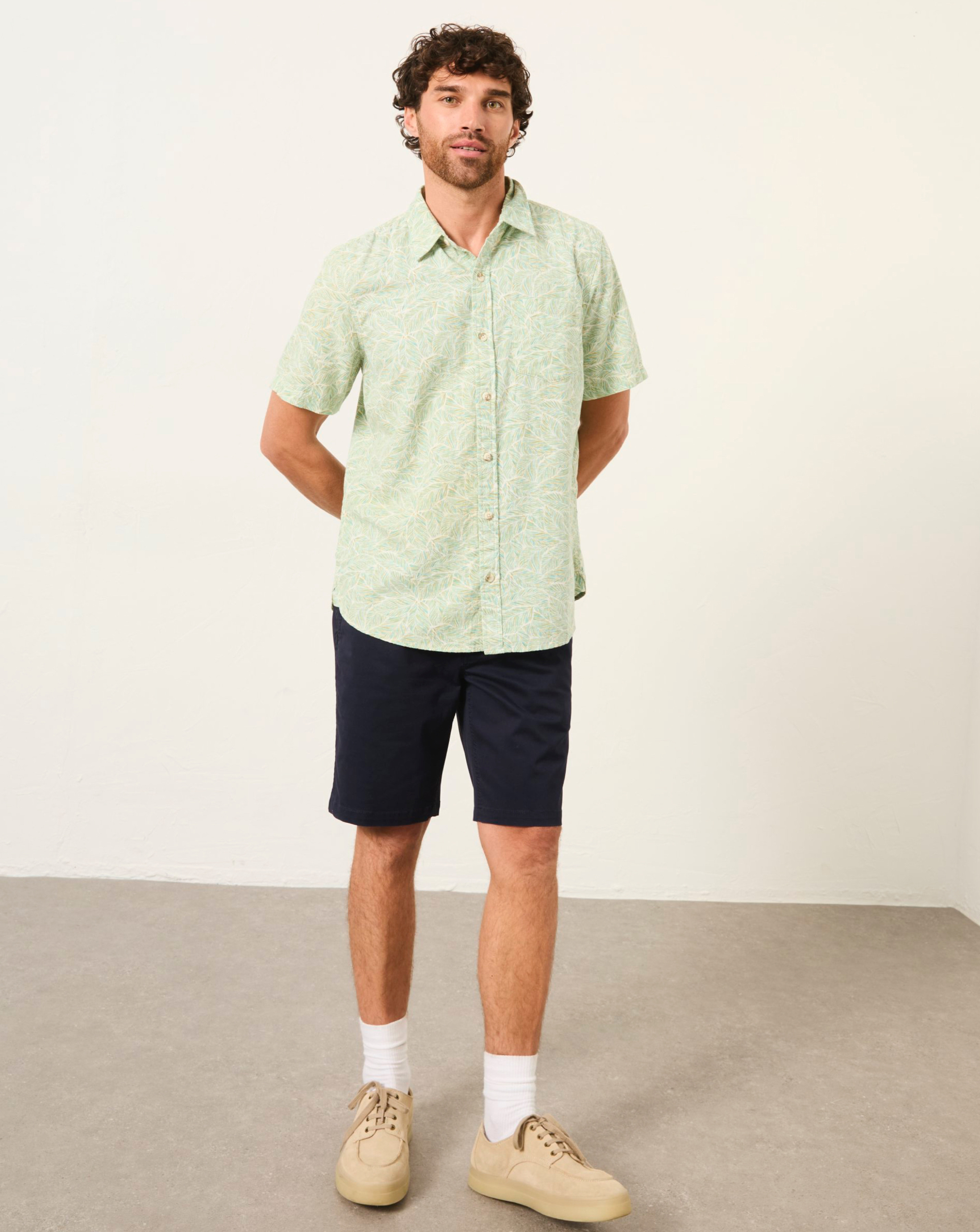 FatFace Leaf Print Shirt - Mint Green