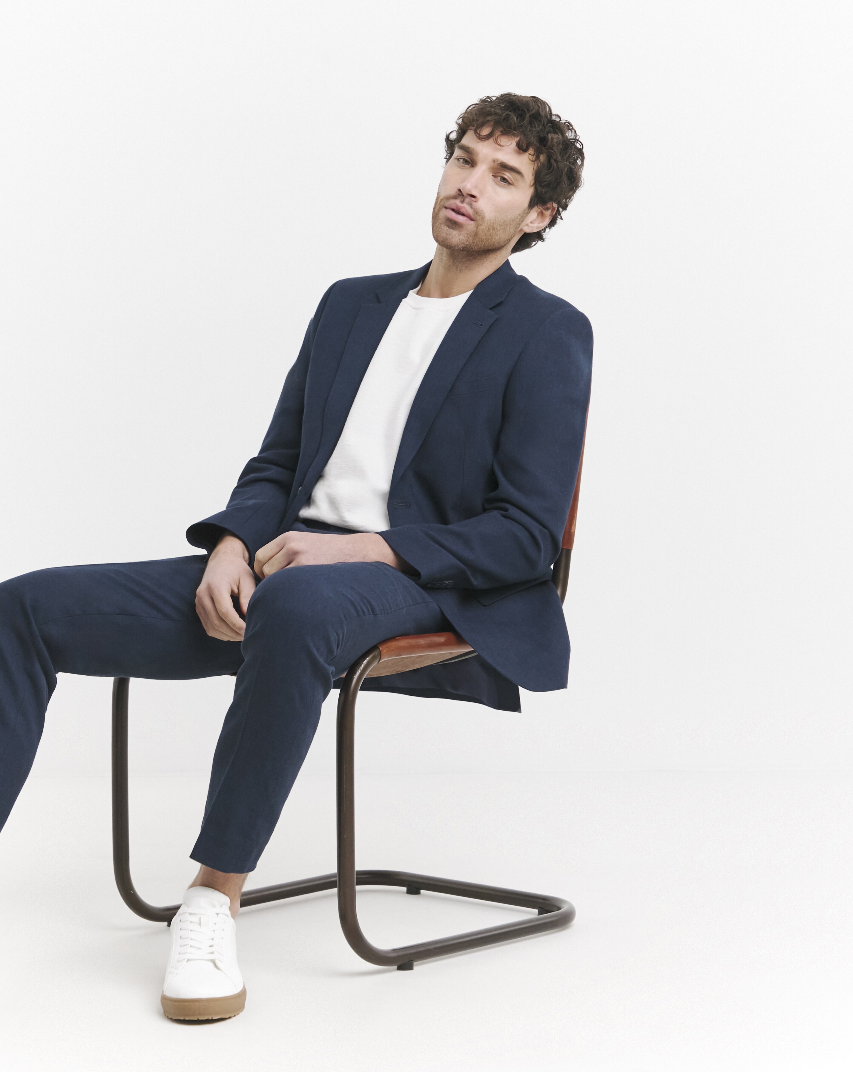 Regular Fit Linen Blend Suit Jacket