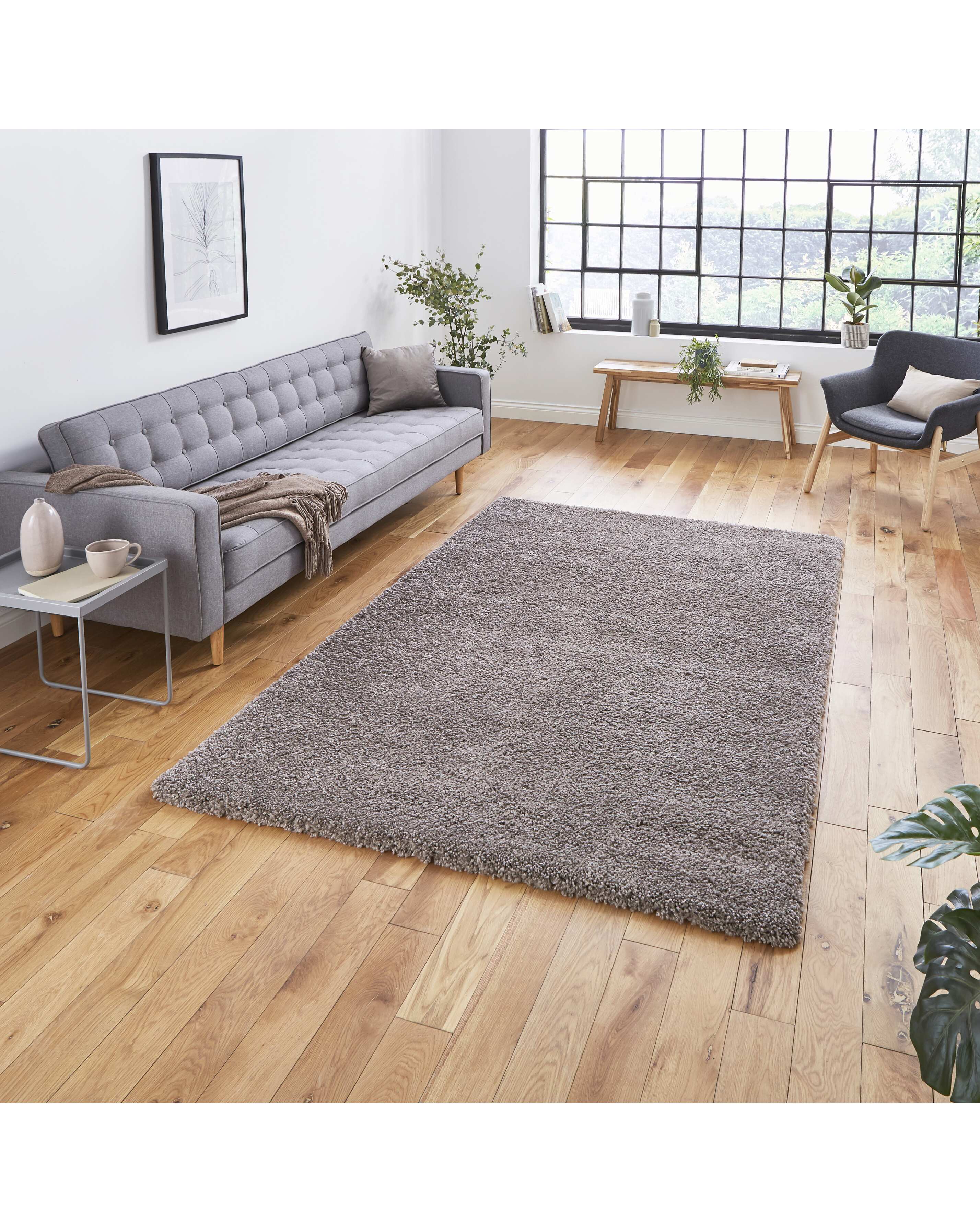 Think Rugs Sierra Plain Shaggy Rug