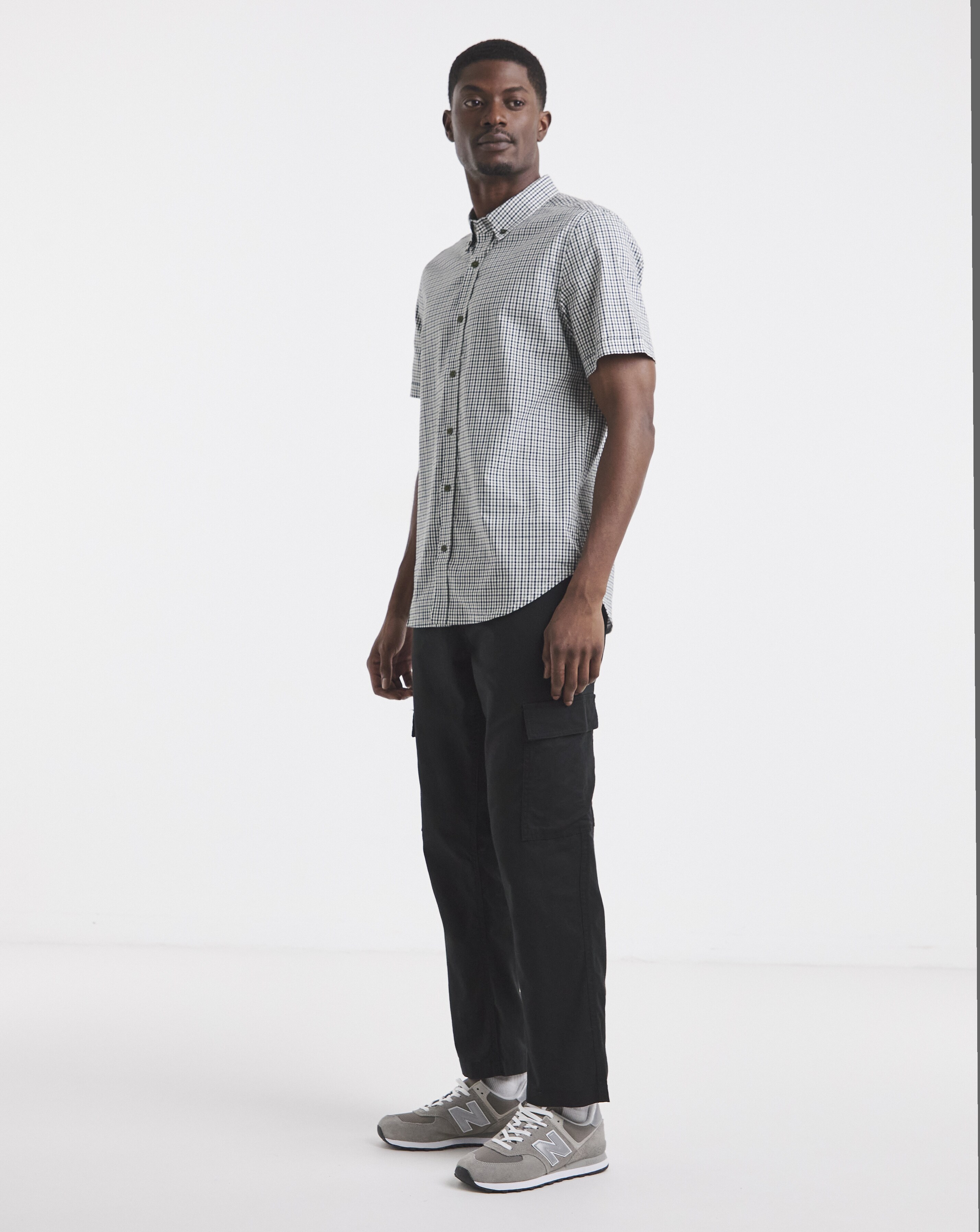 Linen Blend Elasticated Cargo Trouser