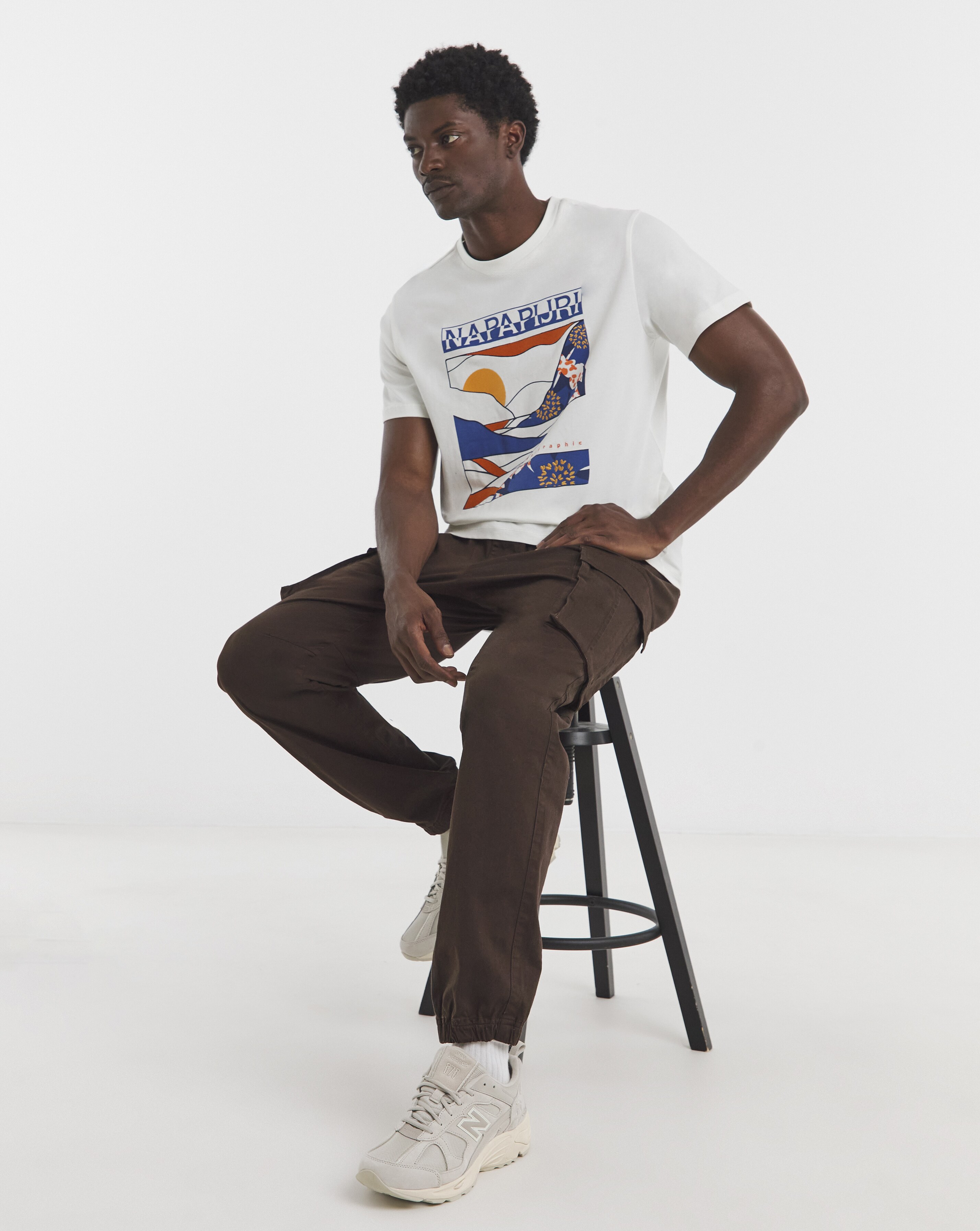 Napapijri Valdor Graphic T-Shirt - White