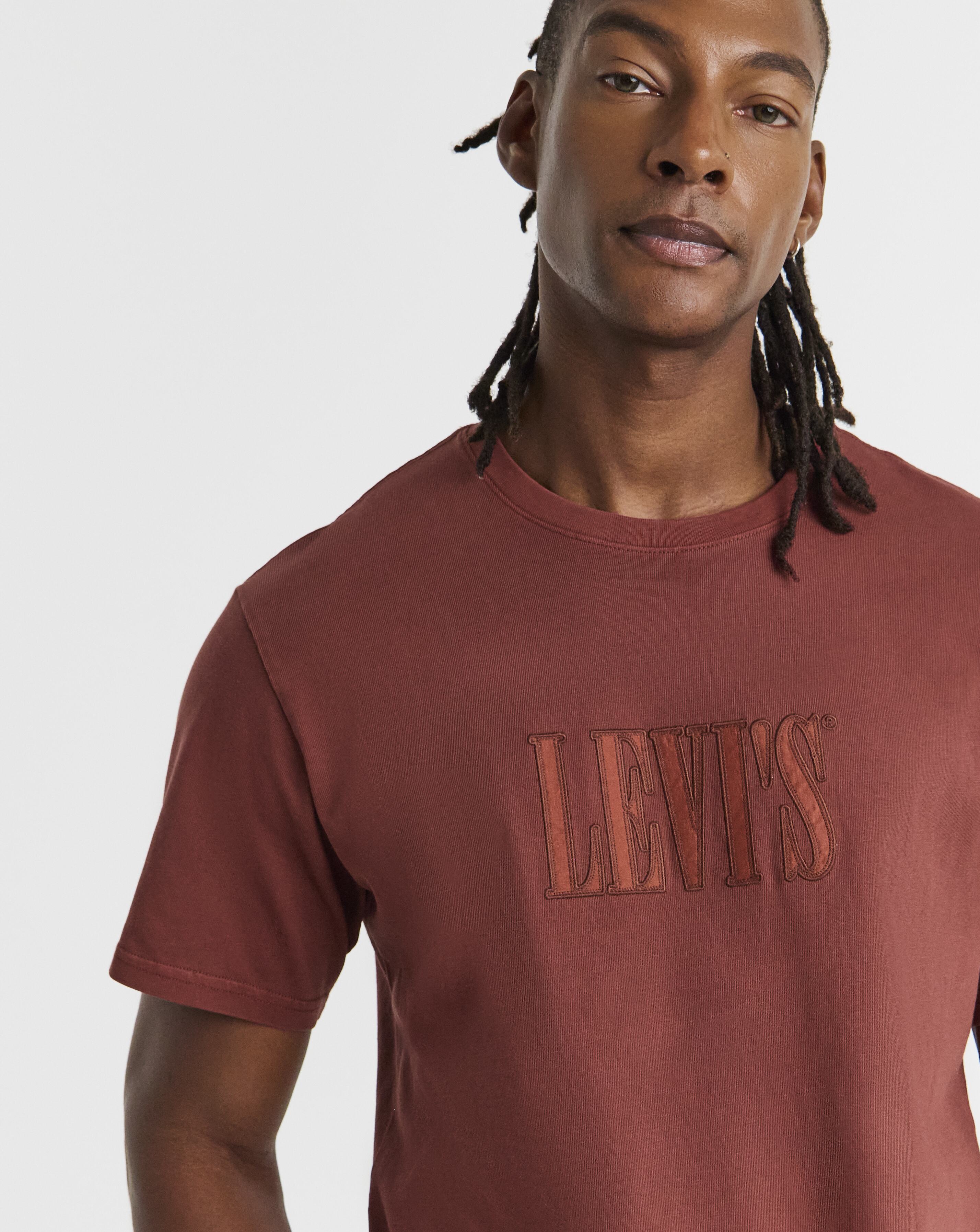 Levi's Mens T-Shirt - Rust - XXL - 100% Cotton Relaxed Fit Logo Tee
