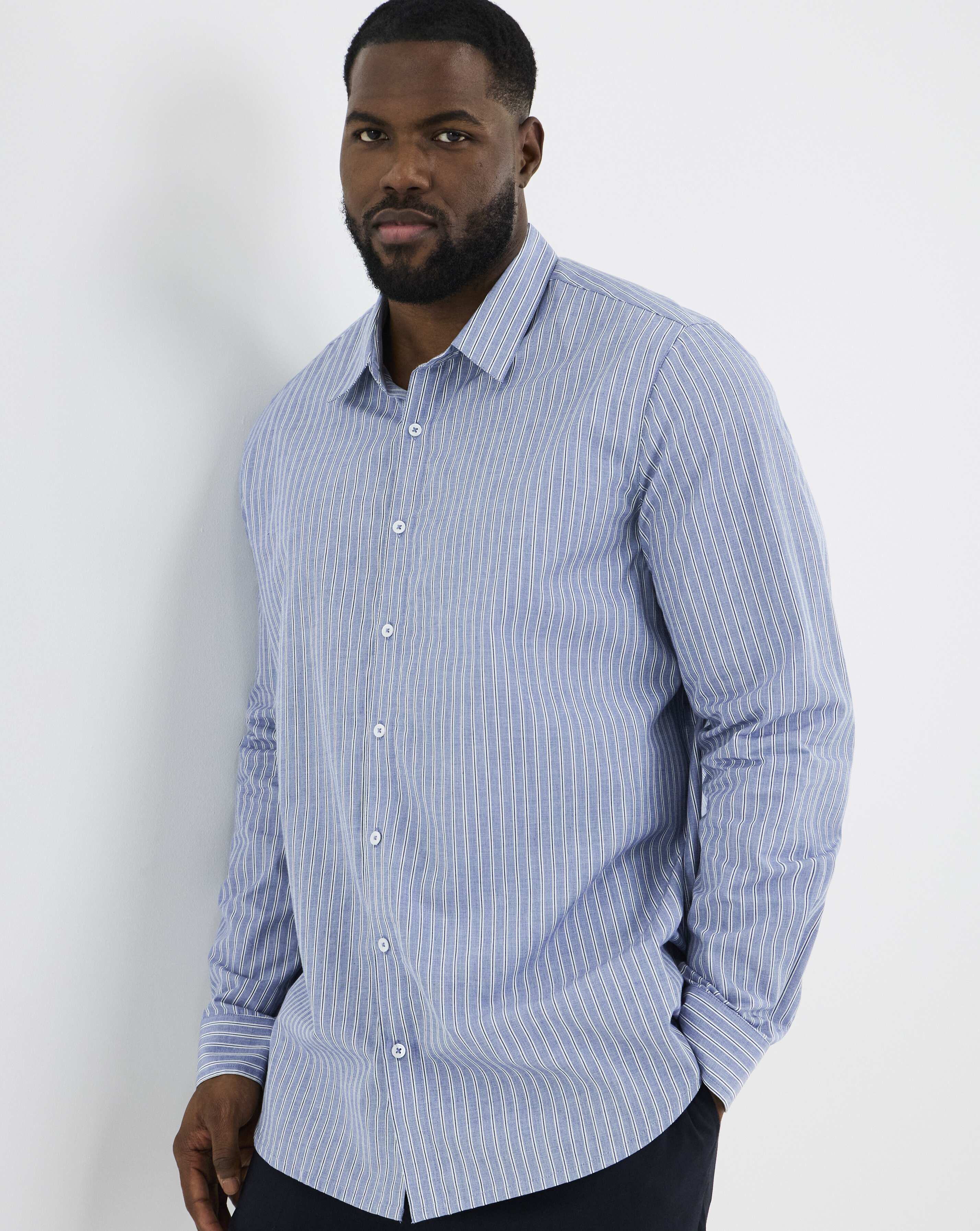 Long Sleeve Poplin Stripe Shirt