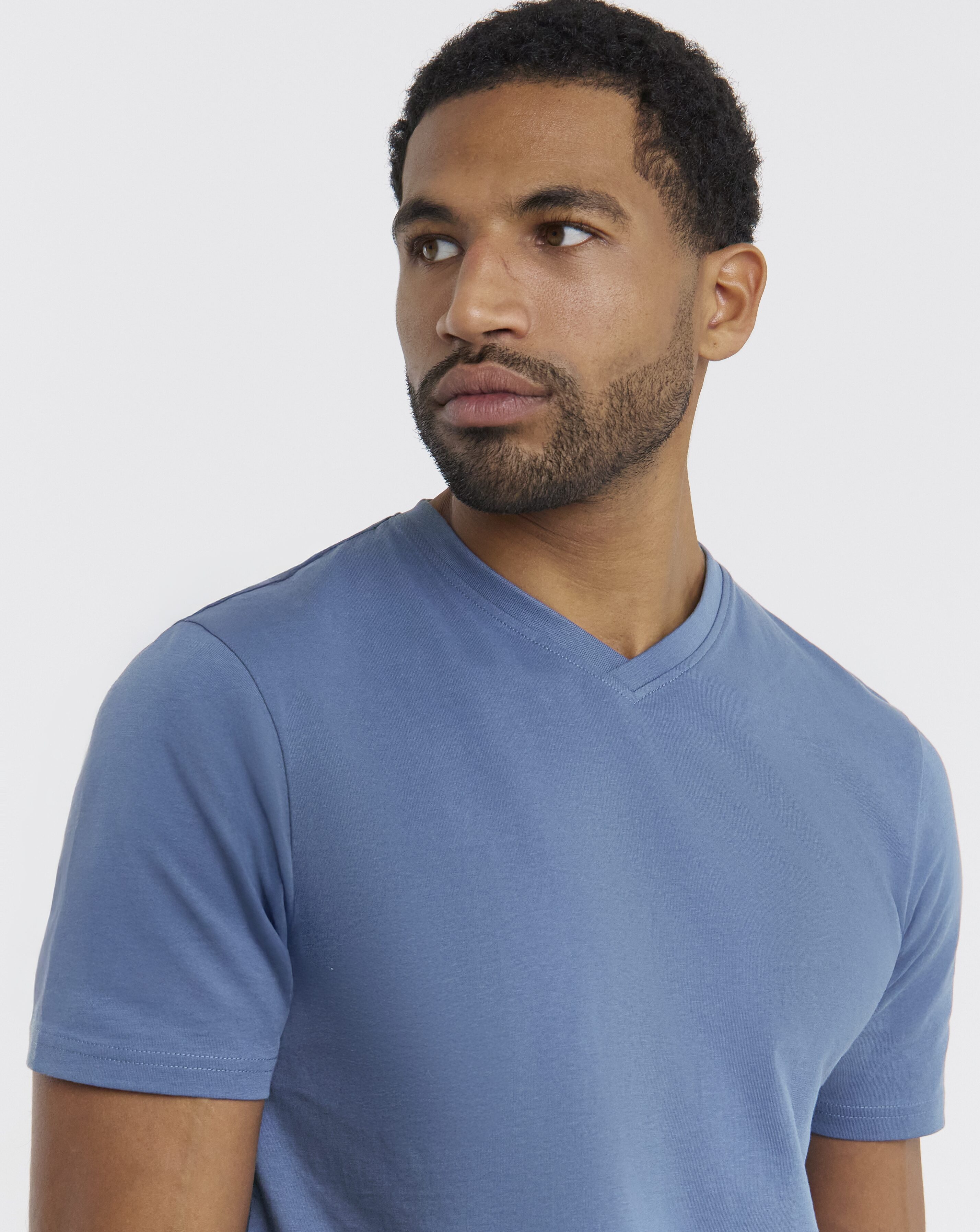 Pure Cotton V Neck T-Shirt Long