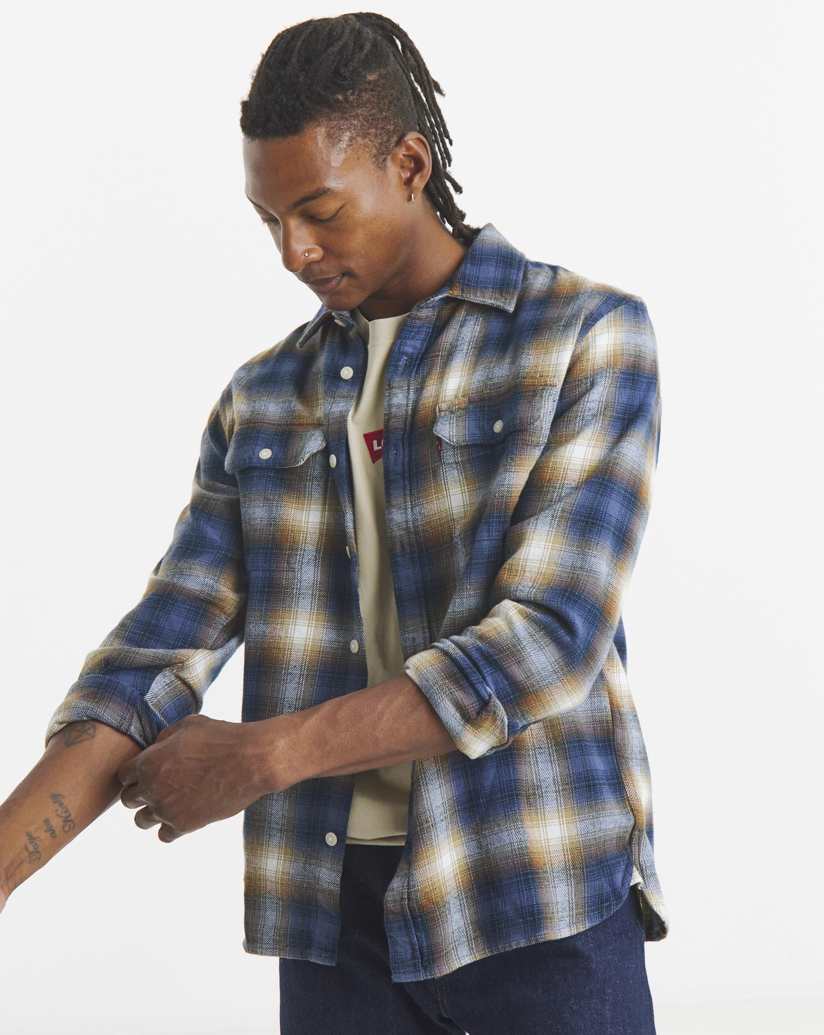 Levi's Jackson Worker Shirt - Blue Plaid - 100% Cotton - Men's XXL