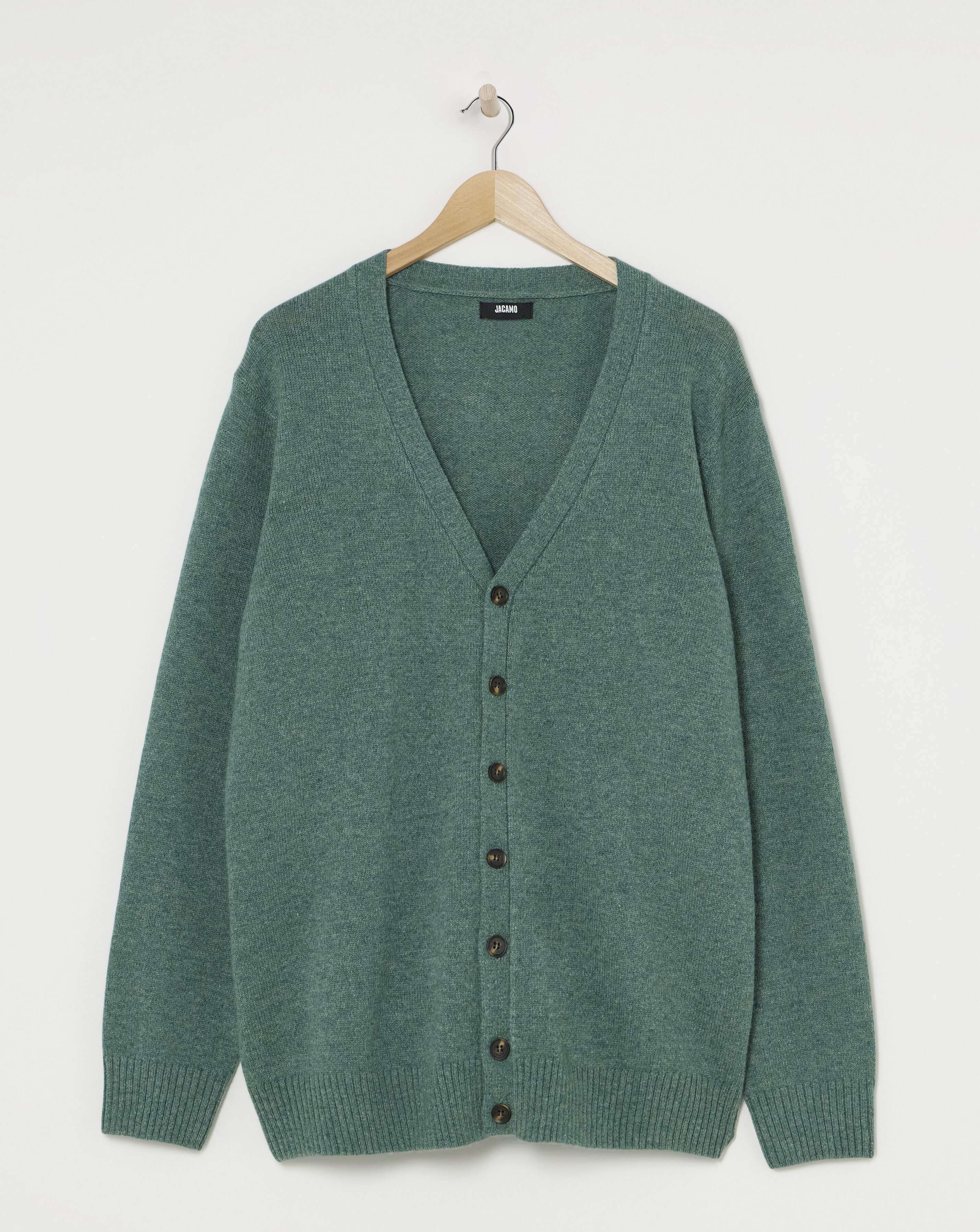 Green Lambswool Cardigan