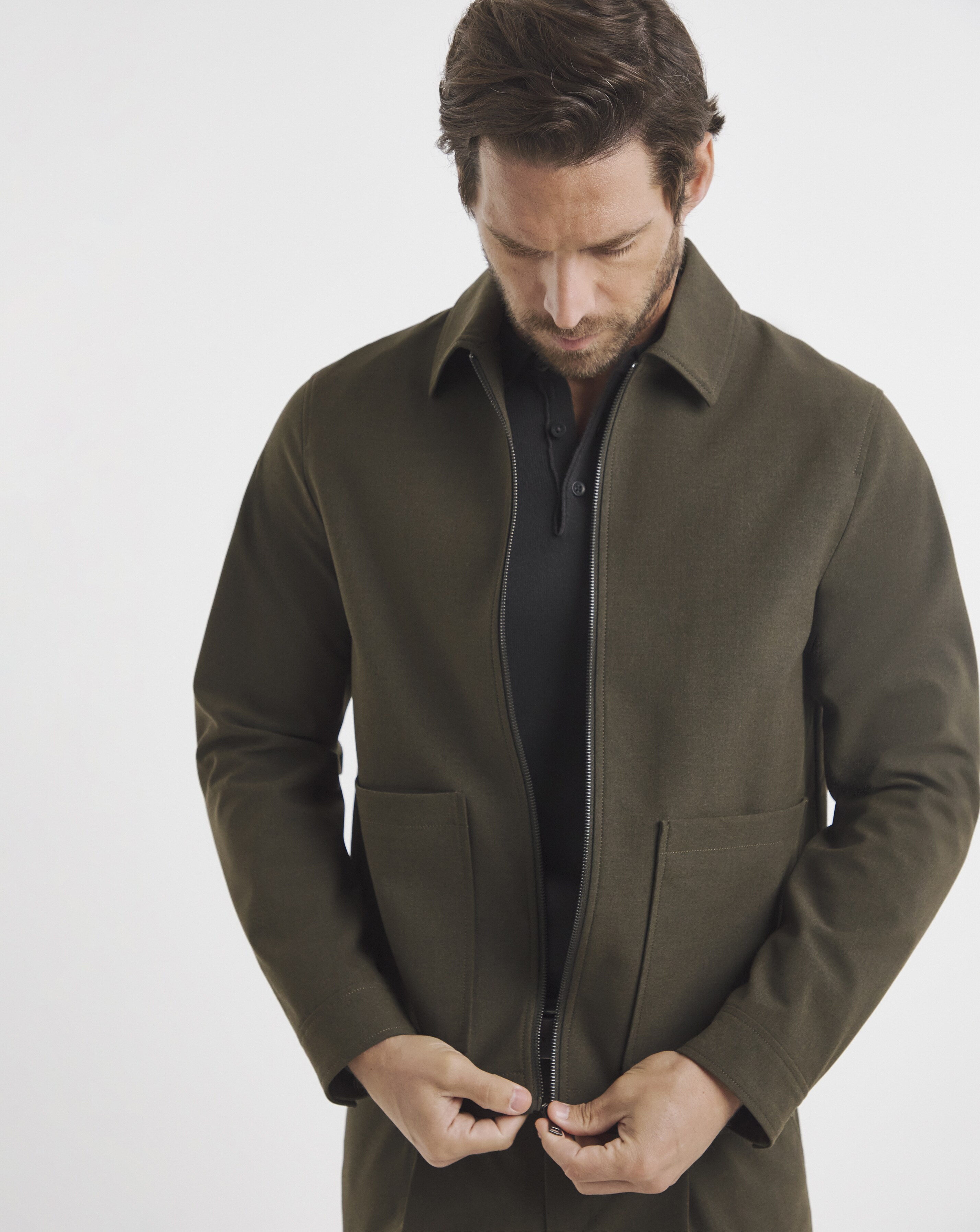 Tailored Zip Through Harrington Jacket
