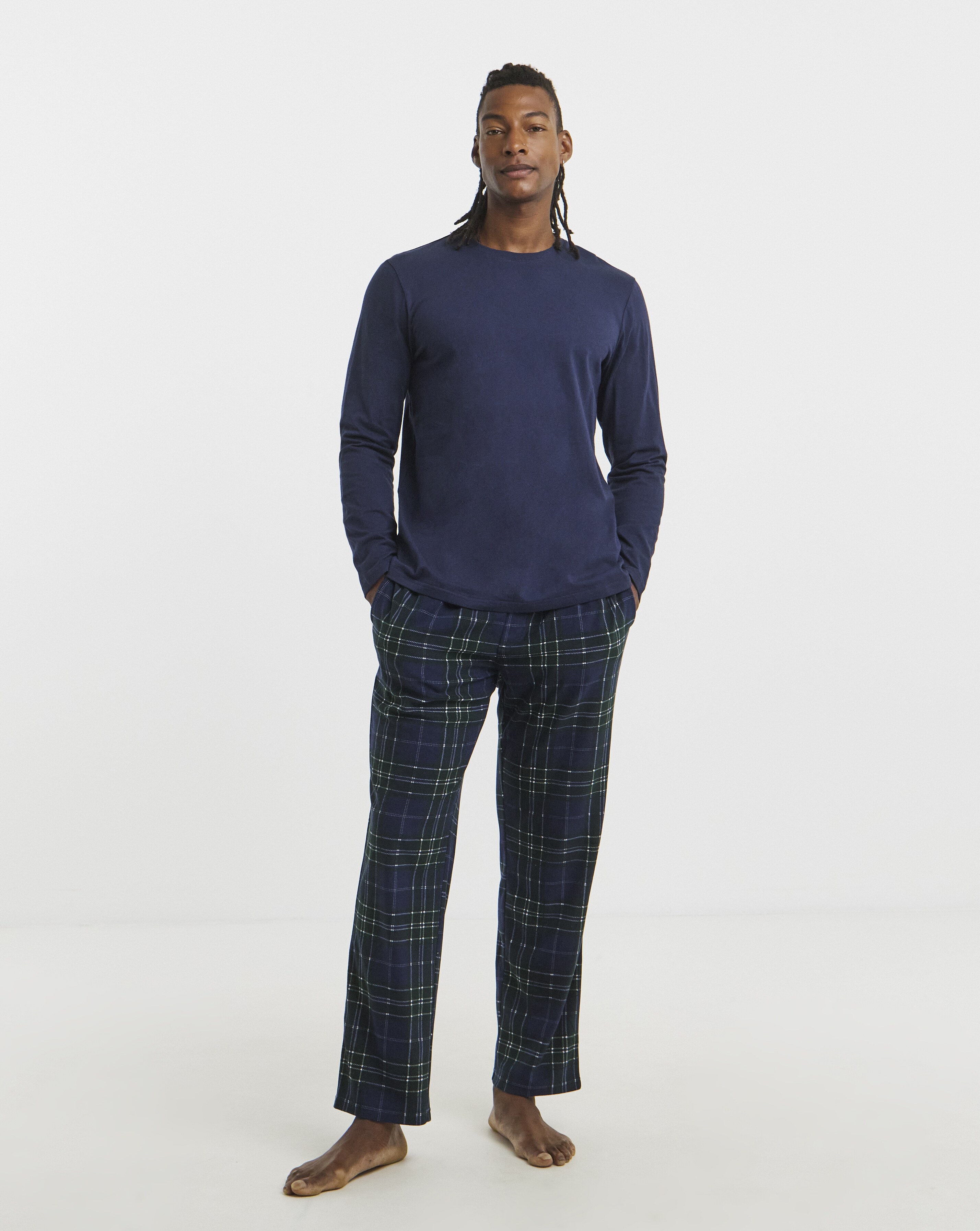 Jersey Top Check Bottom Pyjamas
