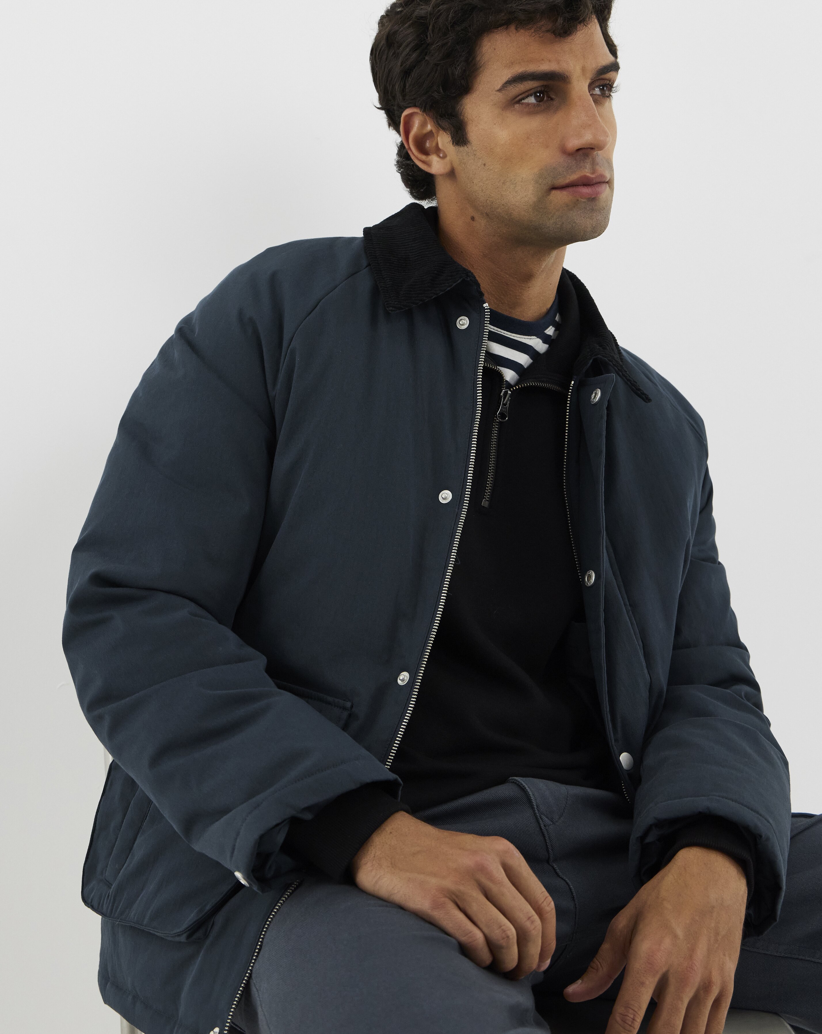 Cord Collar Wadded Jacket