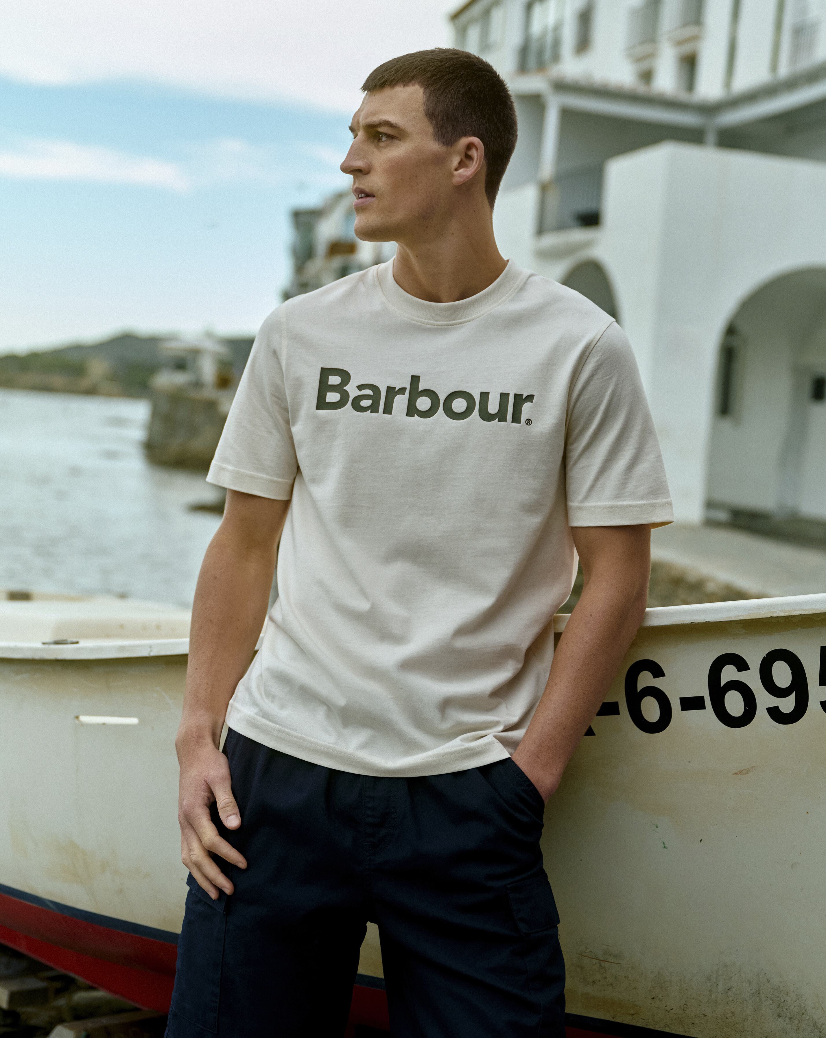 Barbour Logo Relaxed T-Shirt - White