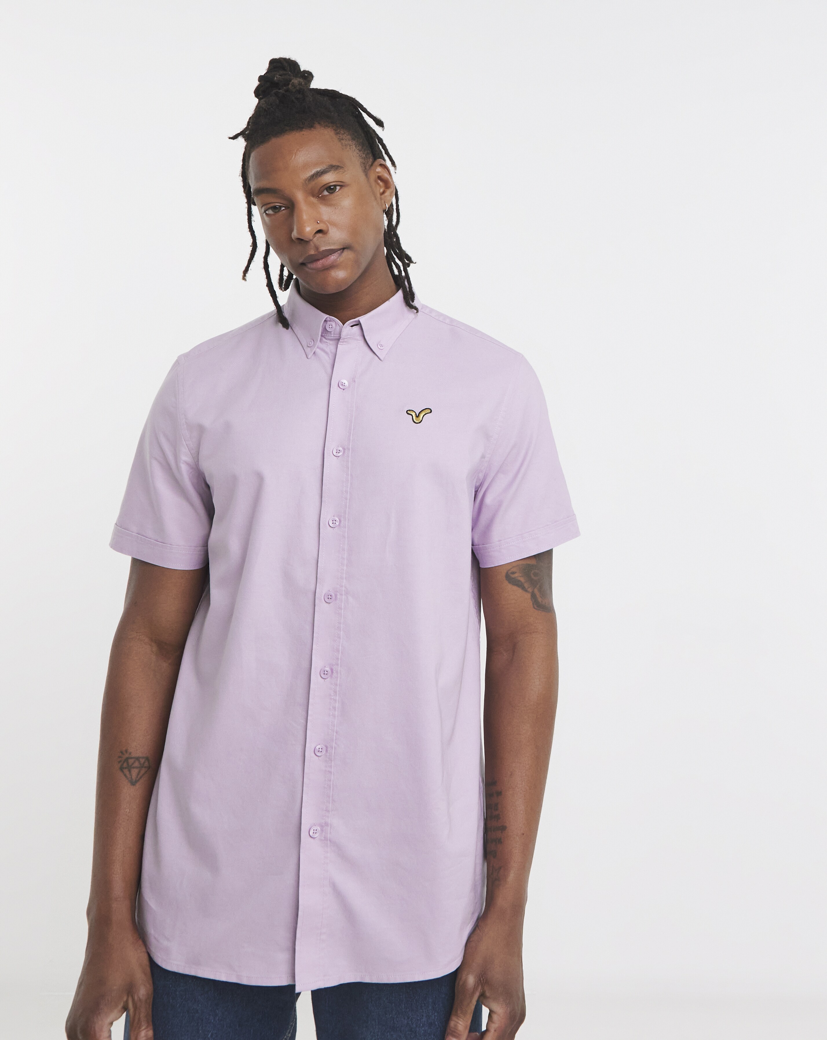 Voi Plain Oxford Short Sleeve Shirt Long