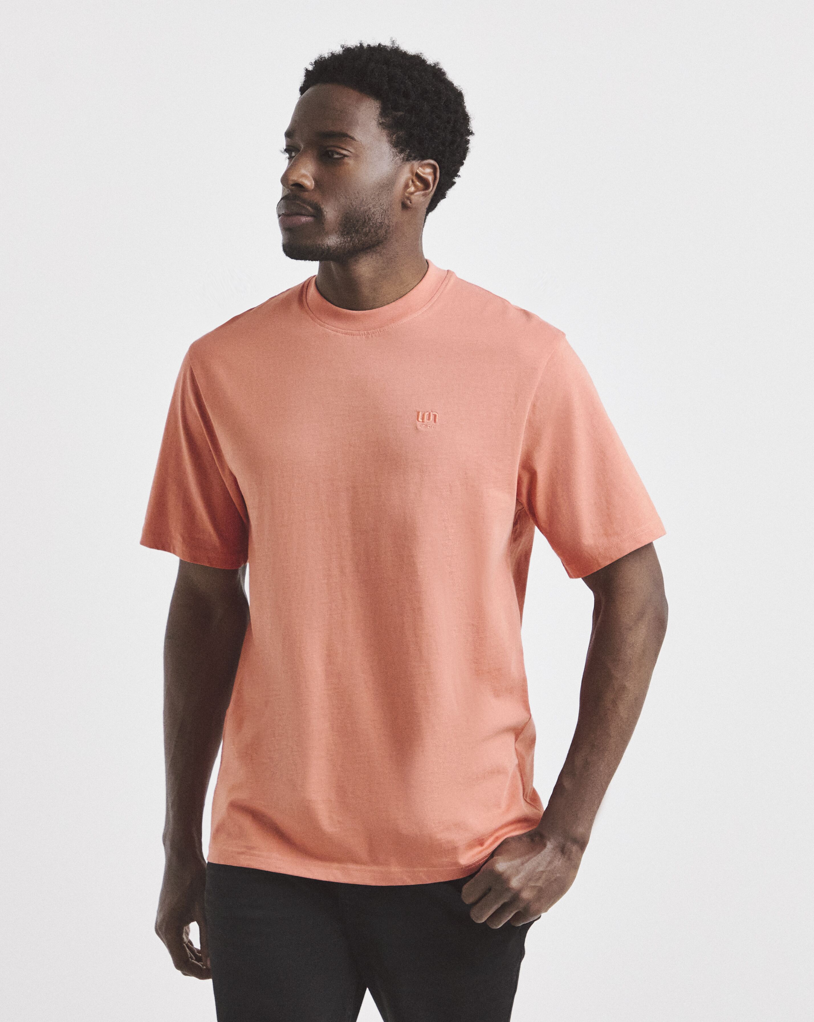 Union Embroid T-Shirt Long-Orange