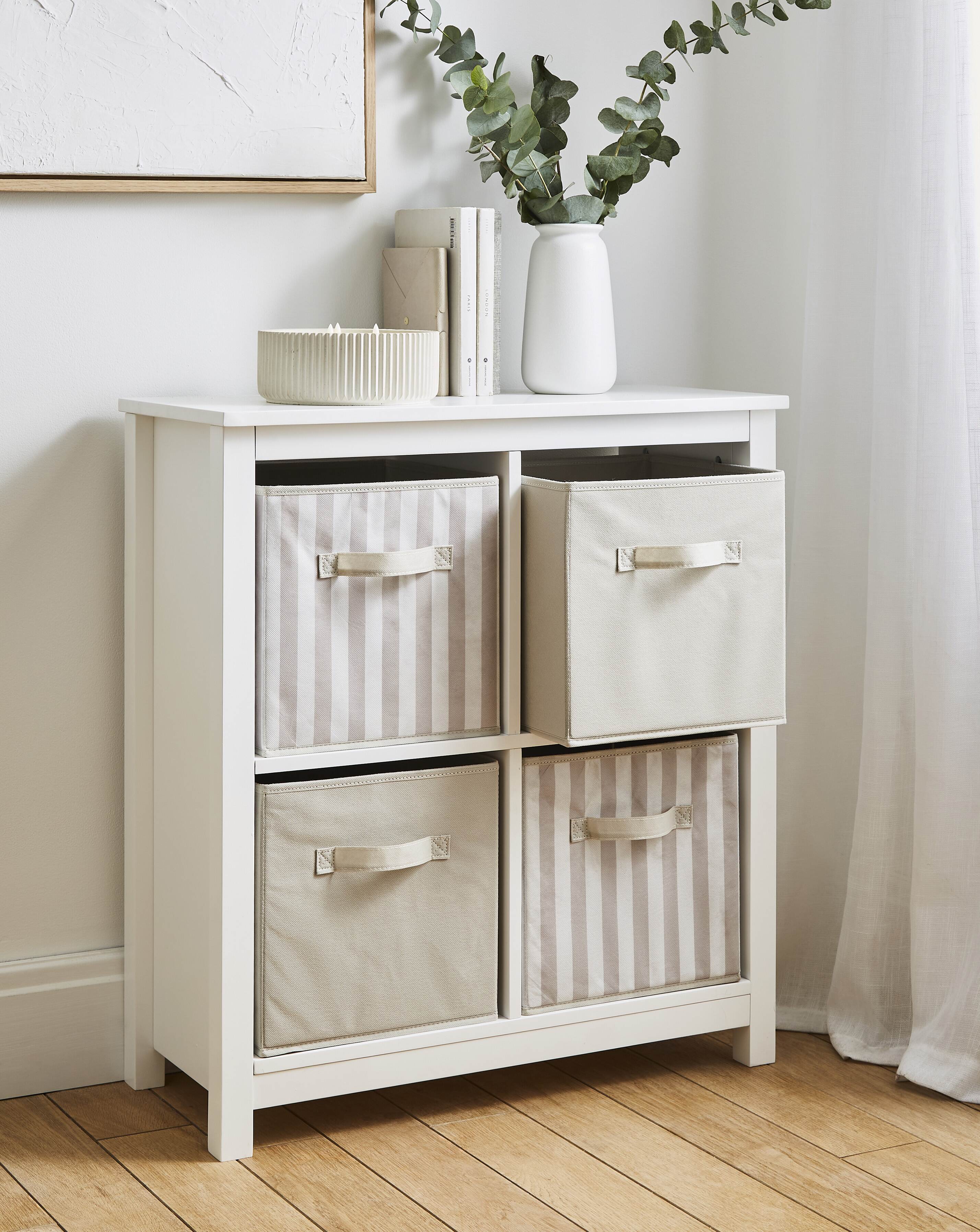 Striped Set of 4 Storage Cubes