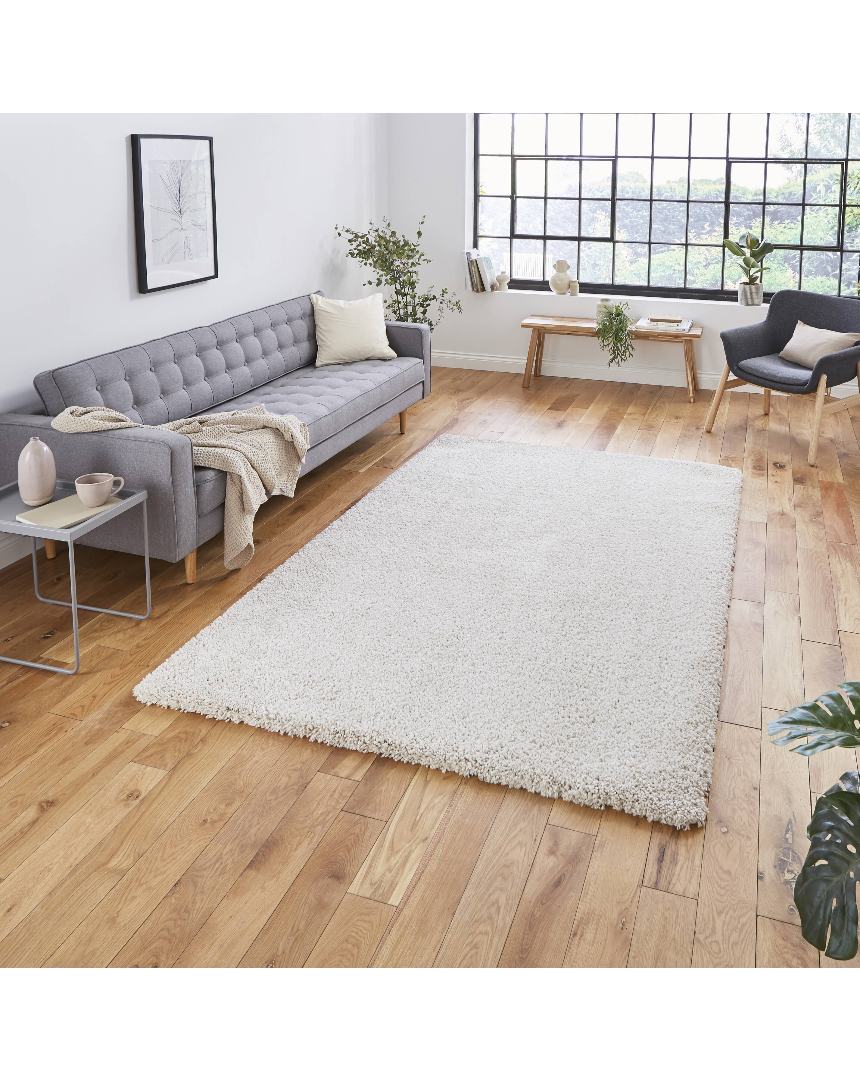Think Rugs - Shaggy Rug - 160X220 - Cream