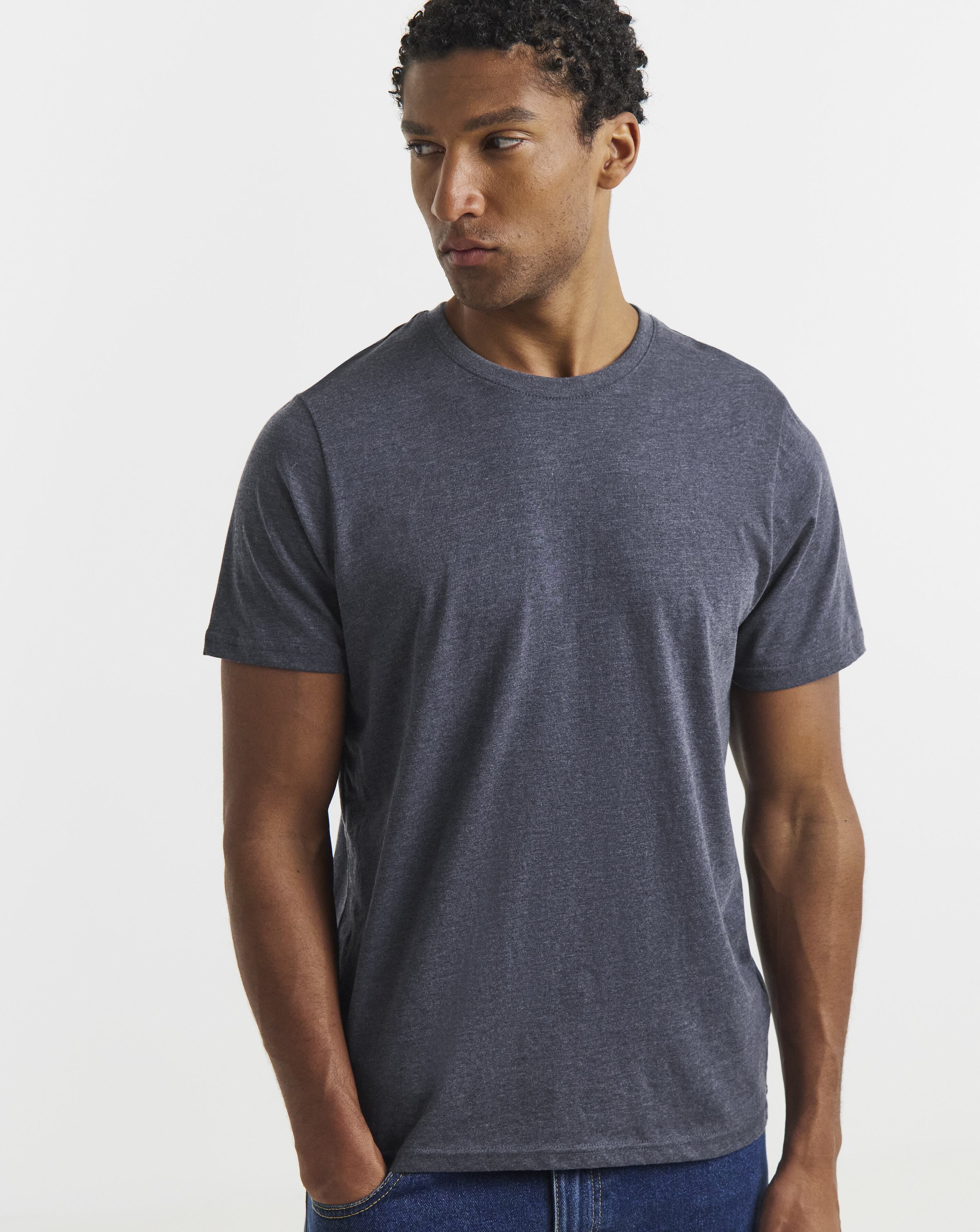 Denim Marl Crew Neck T-Shirt Long