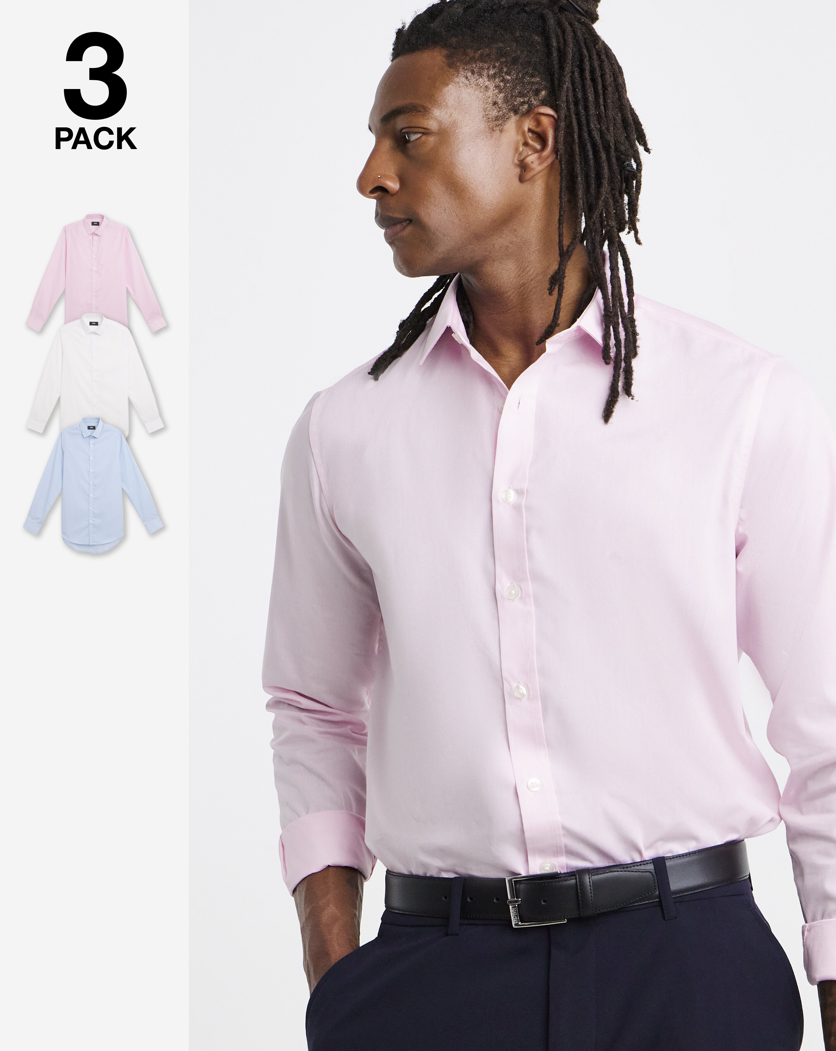 3 Pack Long Sleeve Formal Shirt
