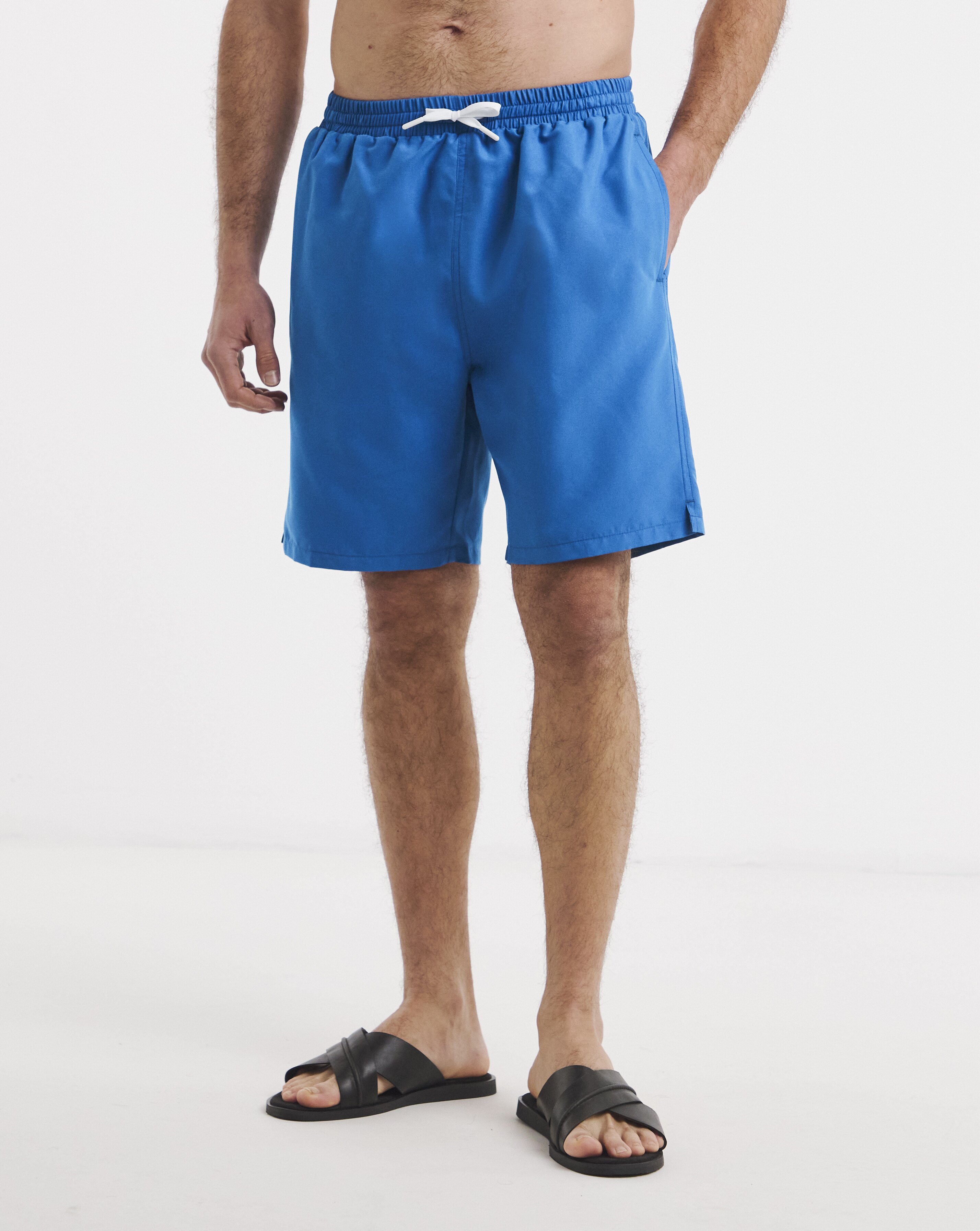 Cobalt Blue Plain Swim Shorts Long