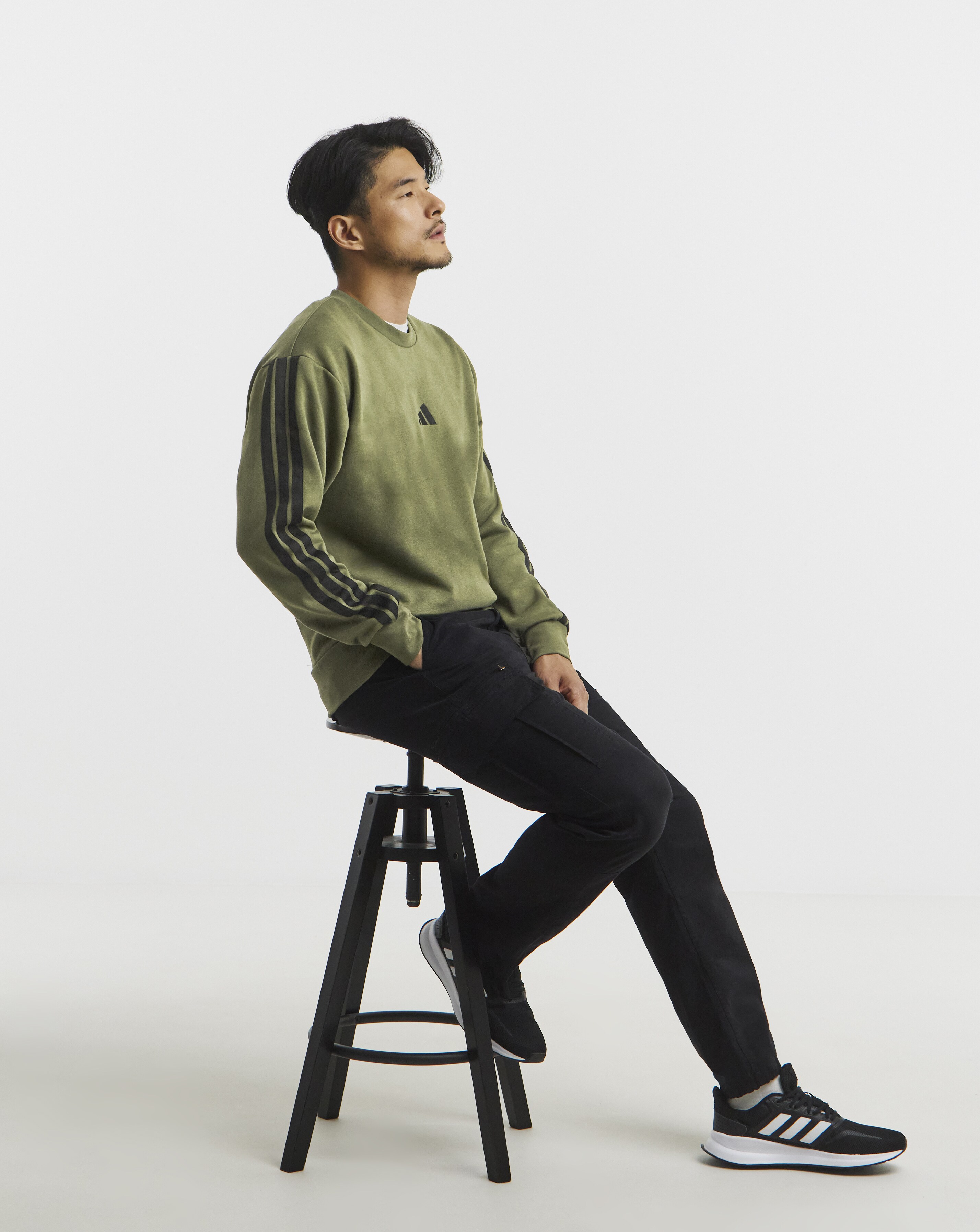 adidas 3 Stripes Fleece Sweatshirt