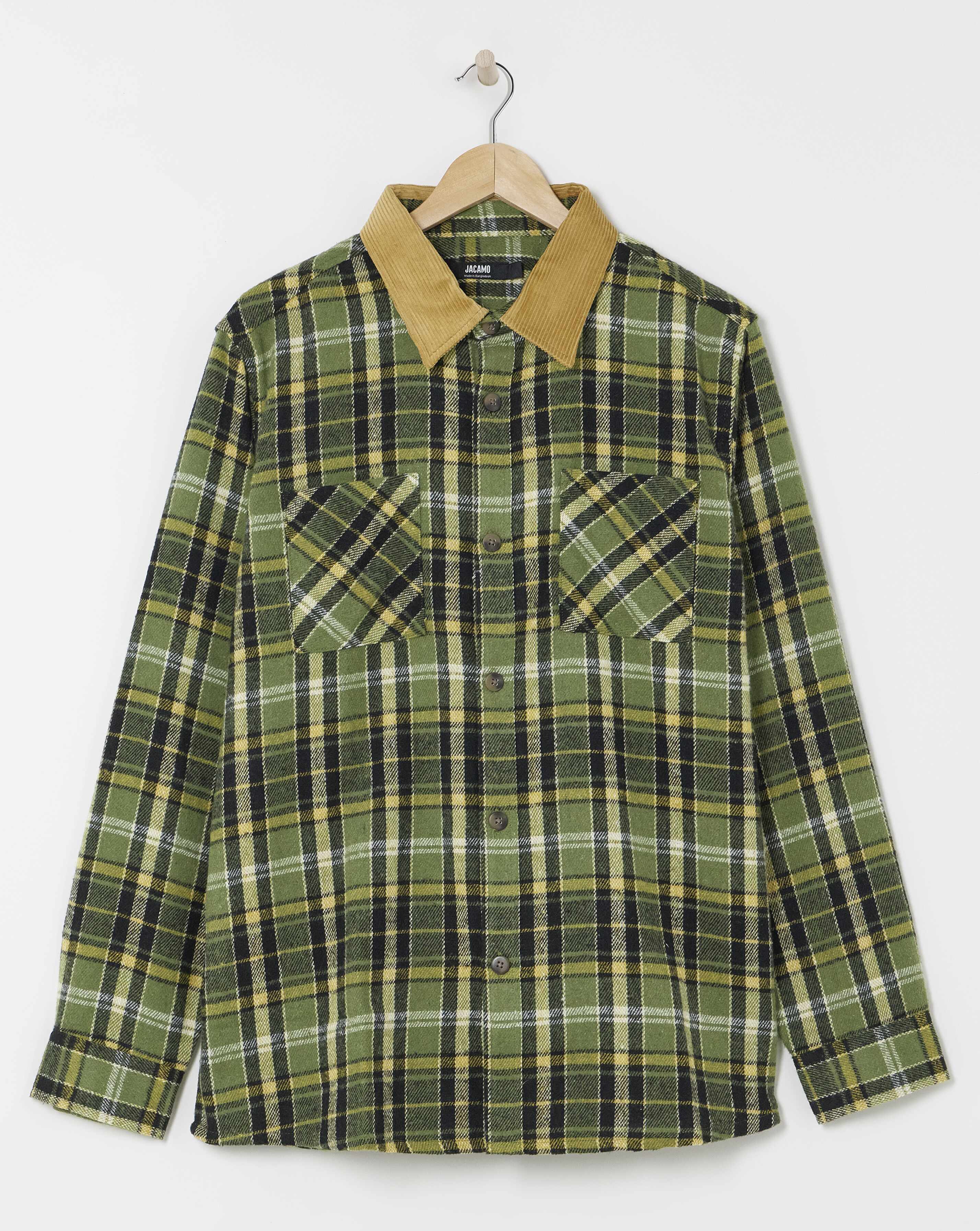 Cord Collar Check Overshirt