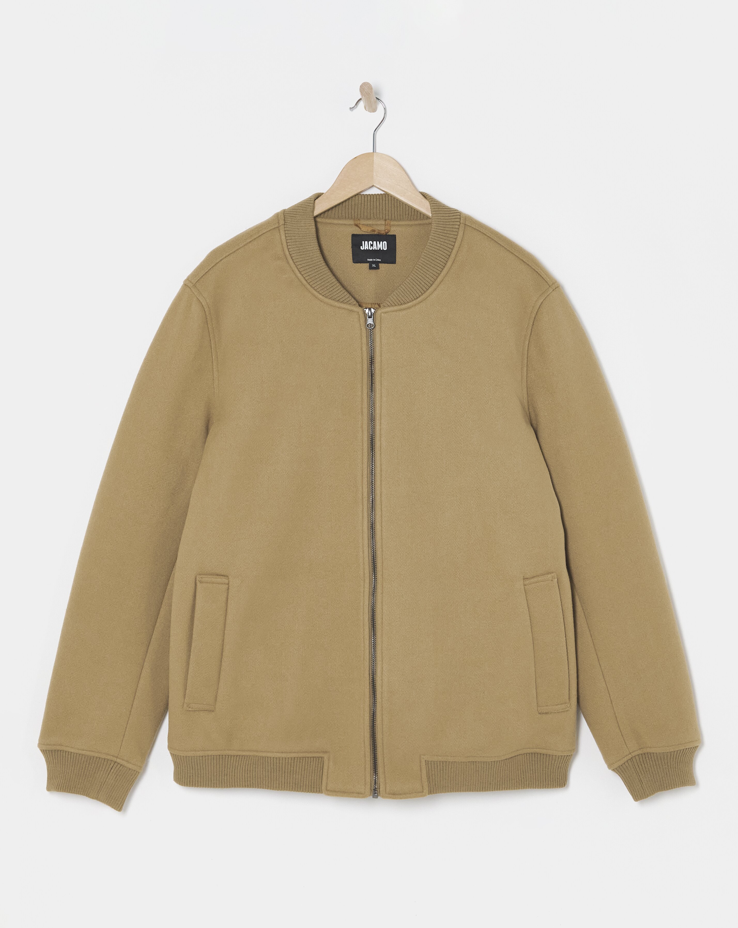 Faux Wool Bomber Jacket