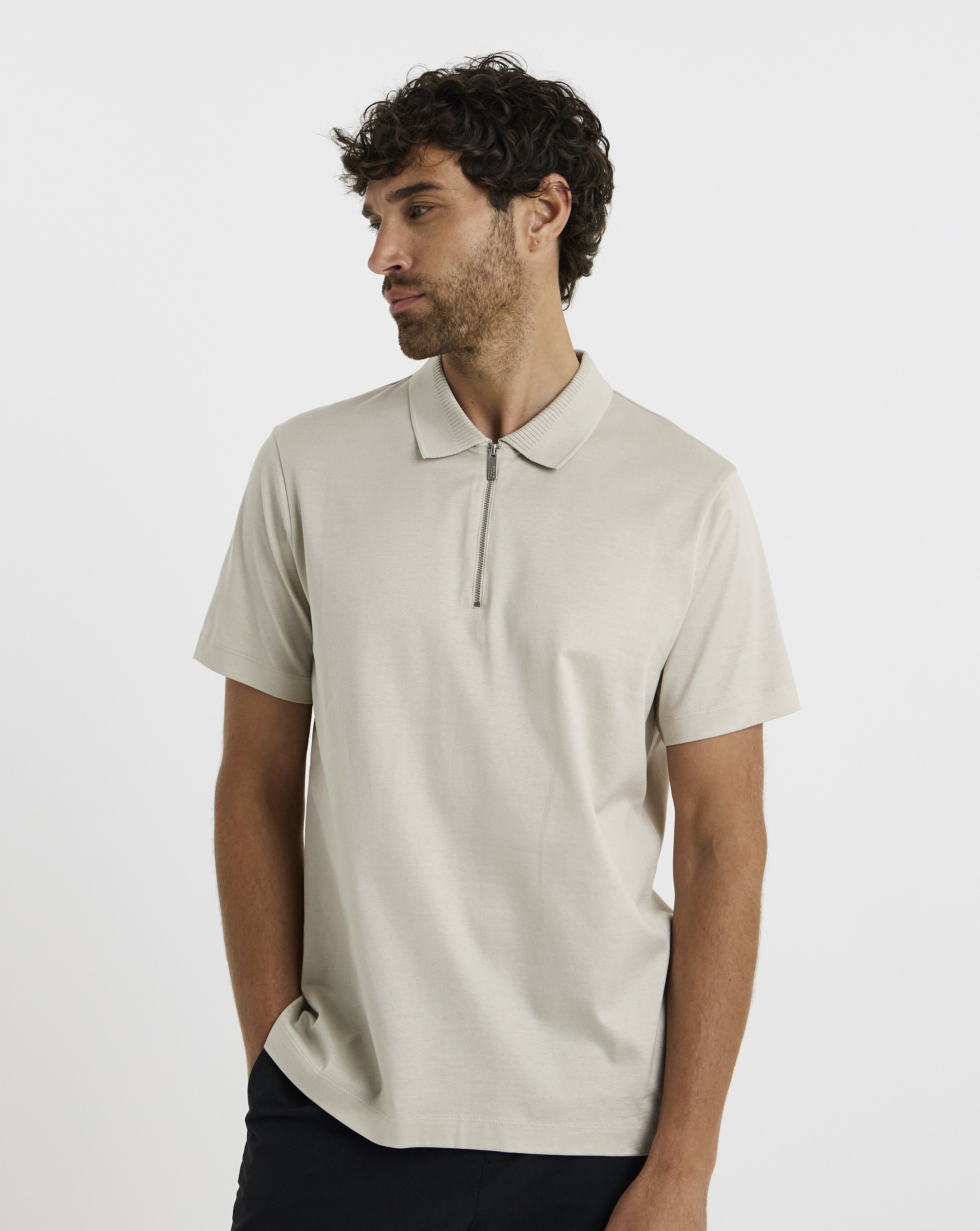 Folio Mercerised Supima Zip Polo