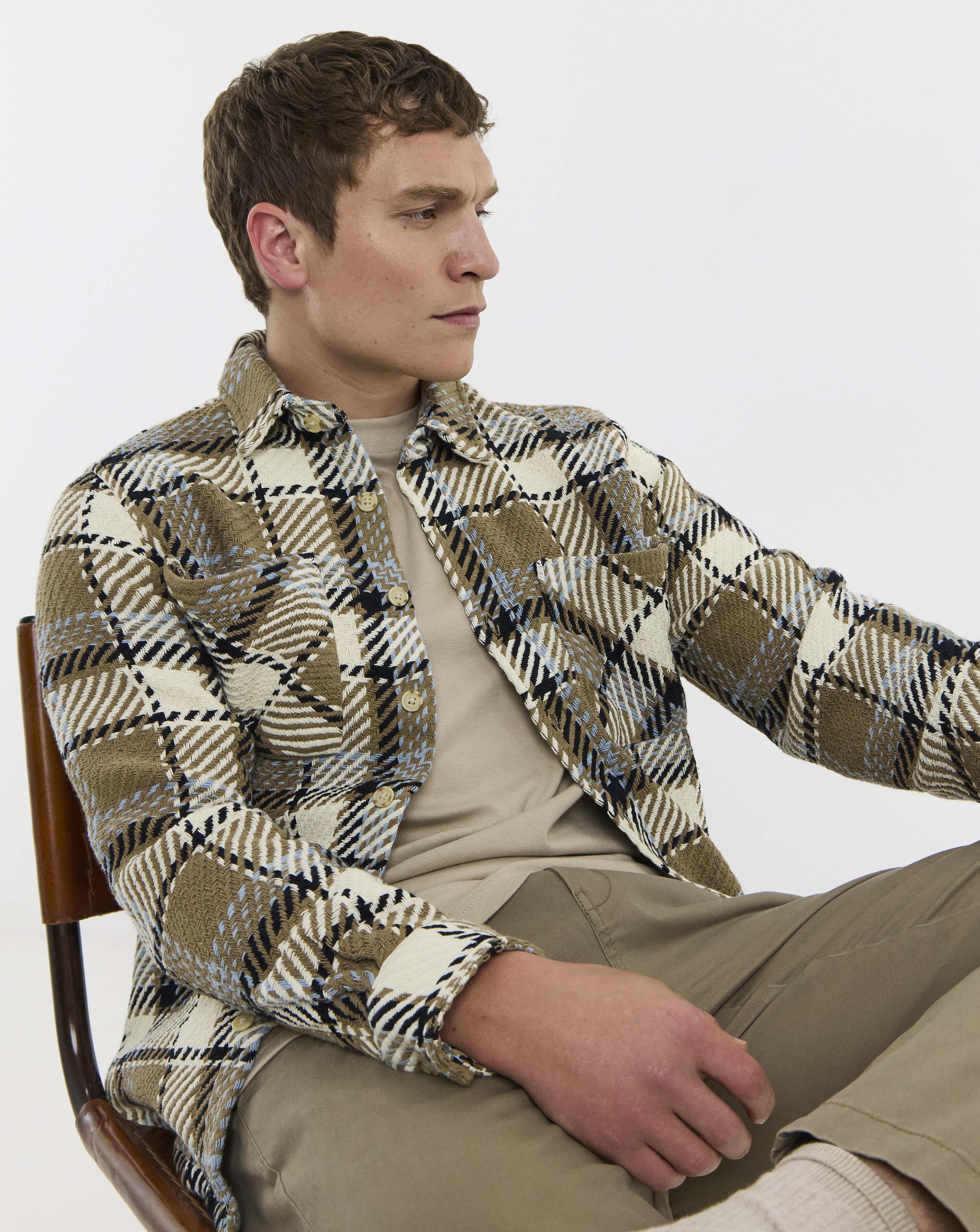 Heavy Textured Check Overshirt
