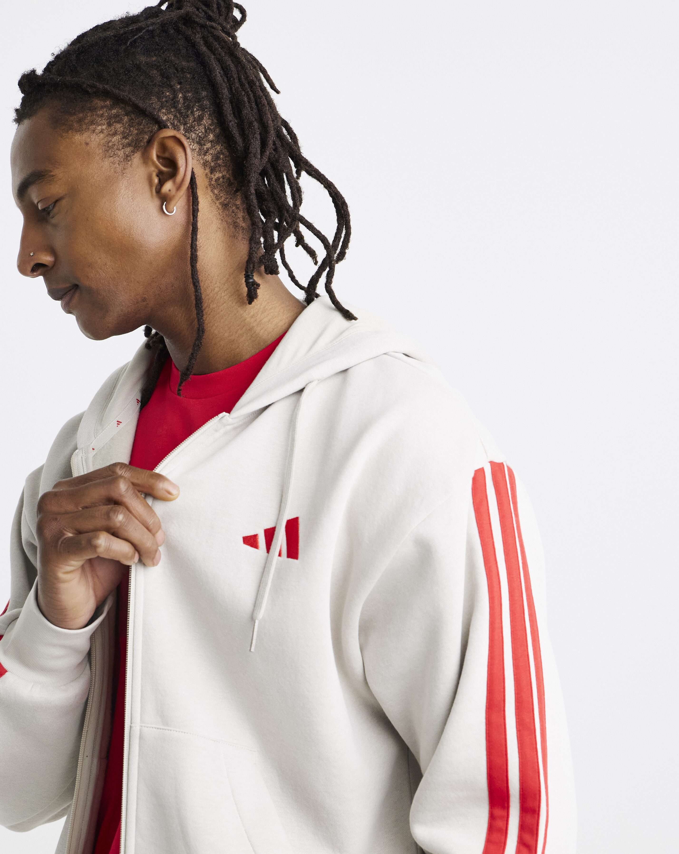 adidas 3 Stripes Fleece Hoodie