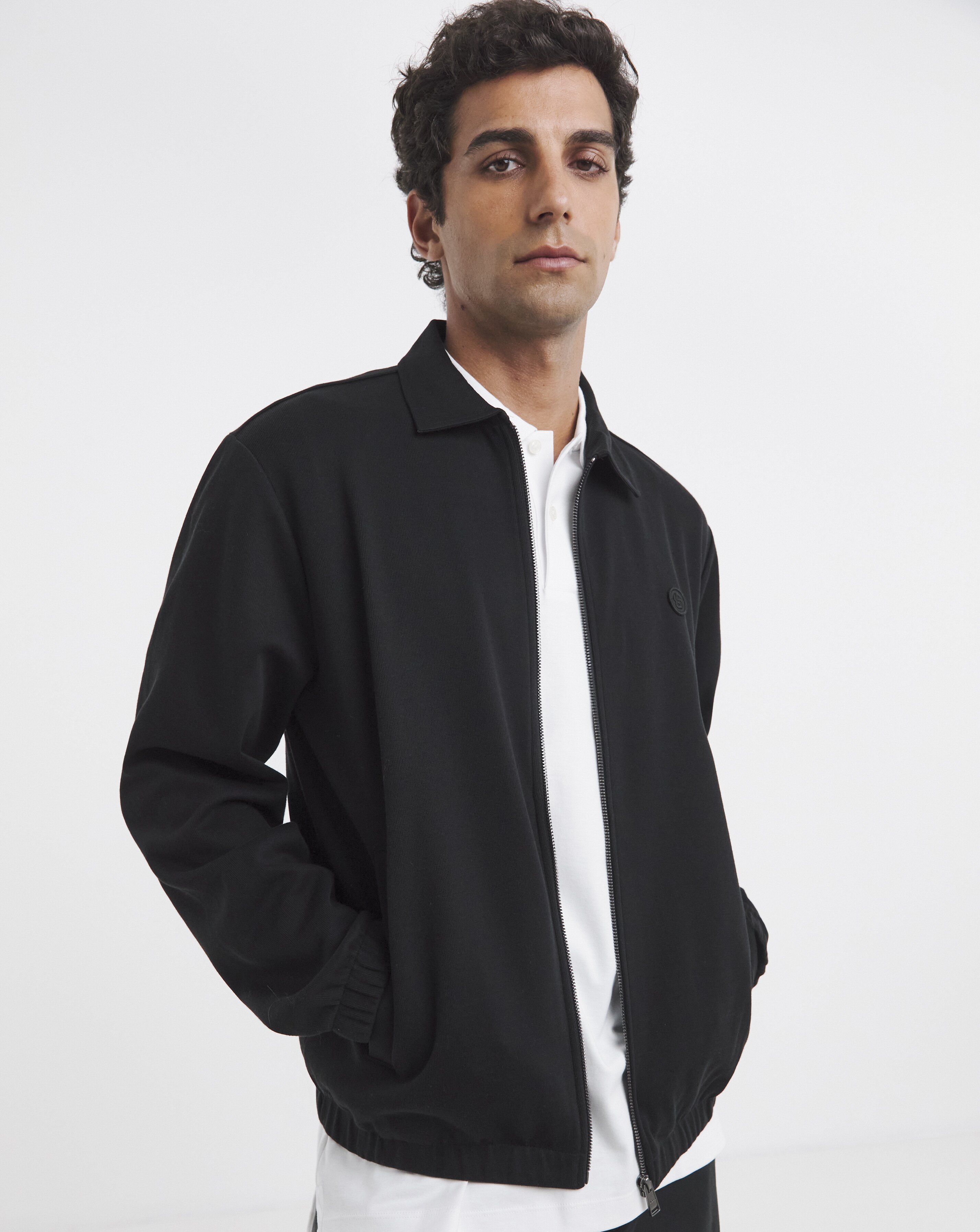 BOSS Jersey Bomber Sweat - Black