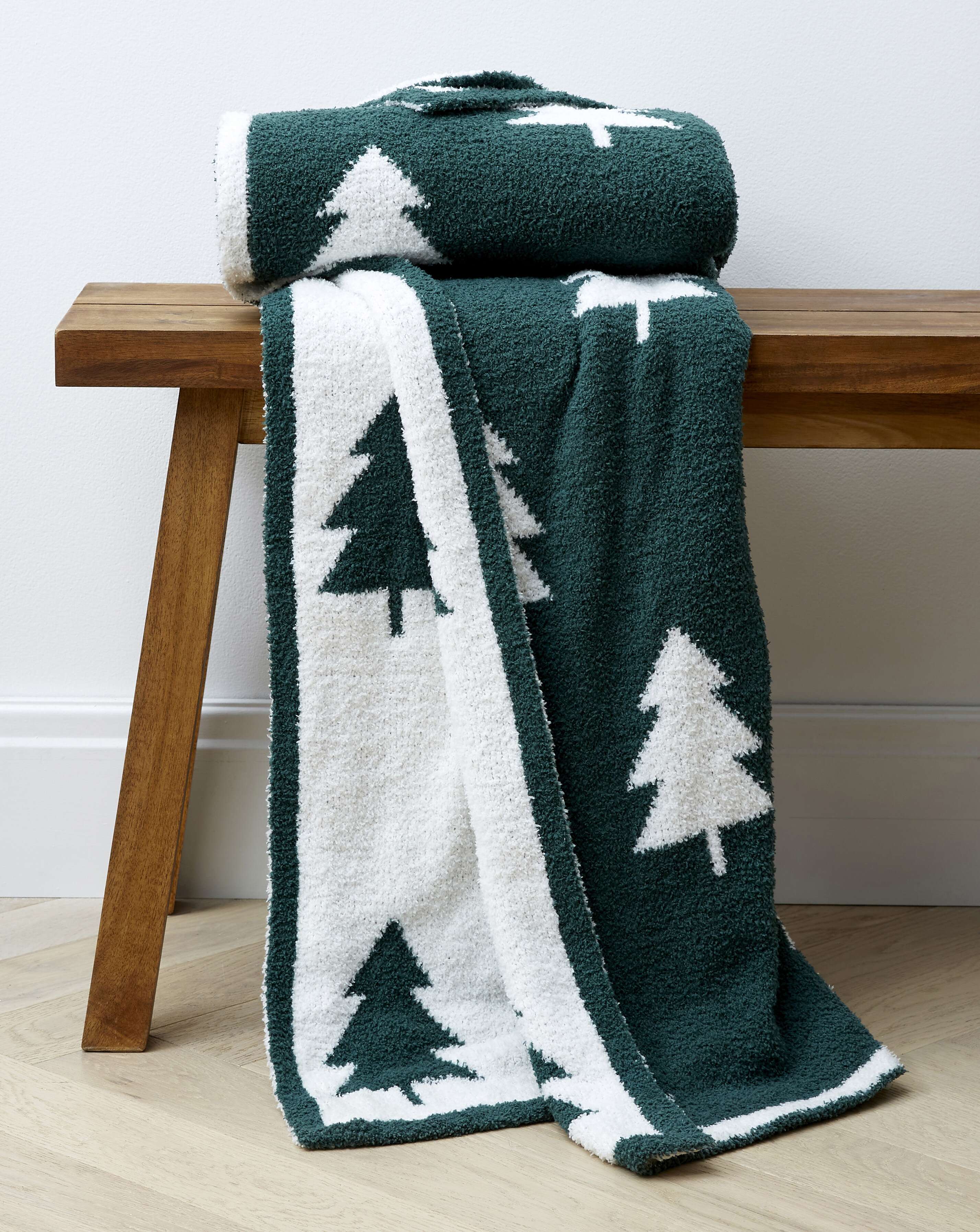 Christmas Trees Knit Throw