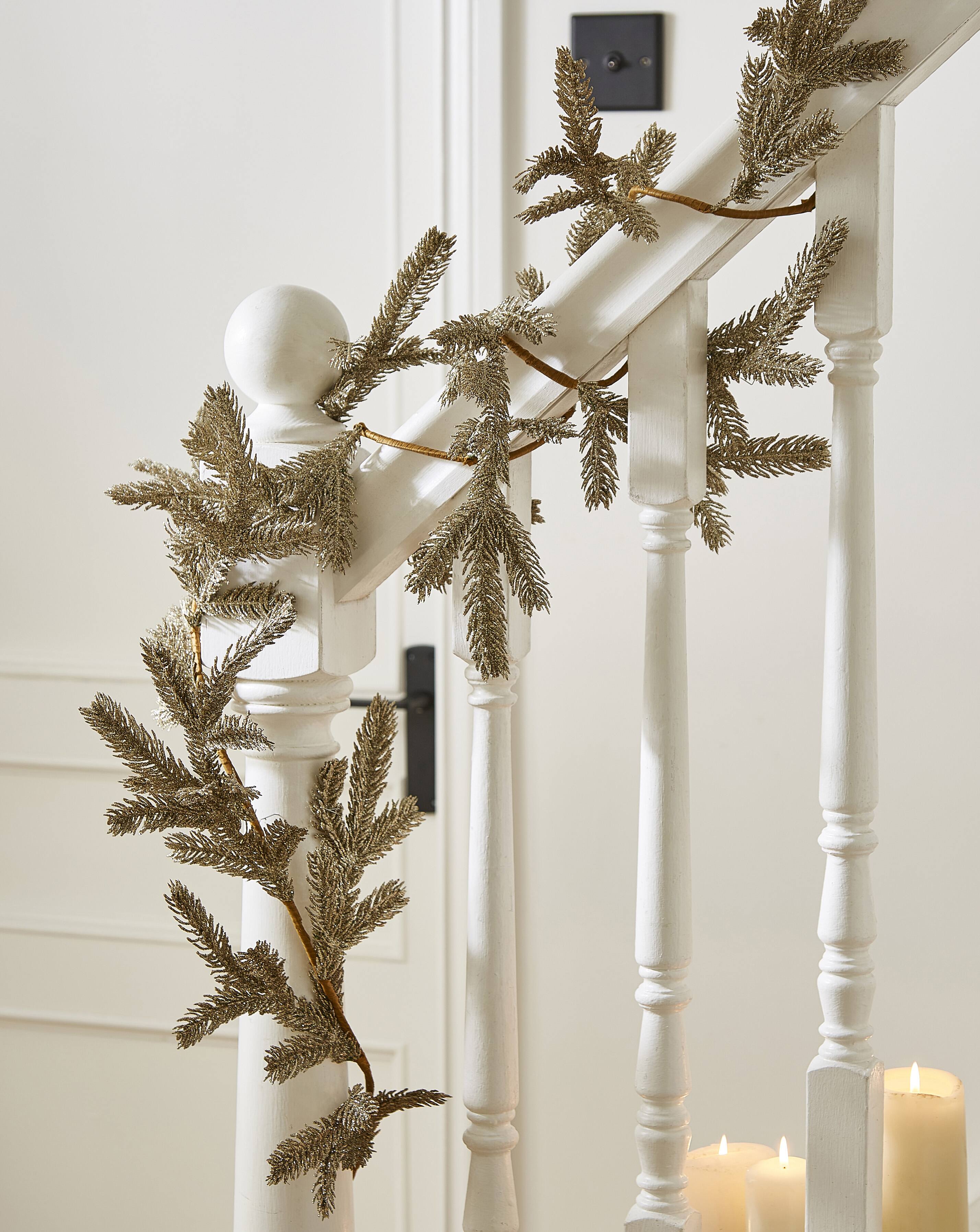 Champagne Glitter Fir Garland 1.6m - Champagne