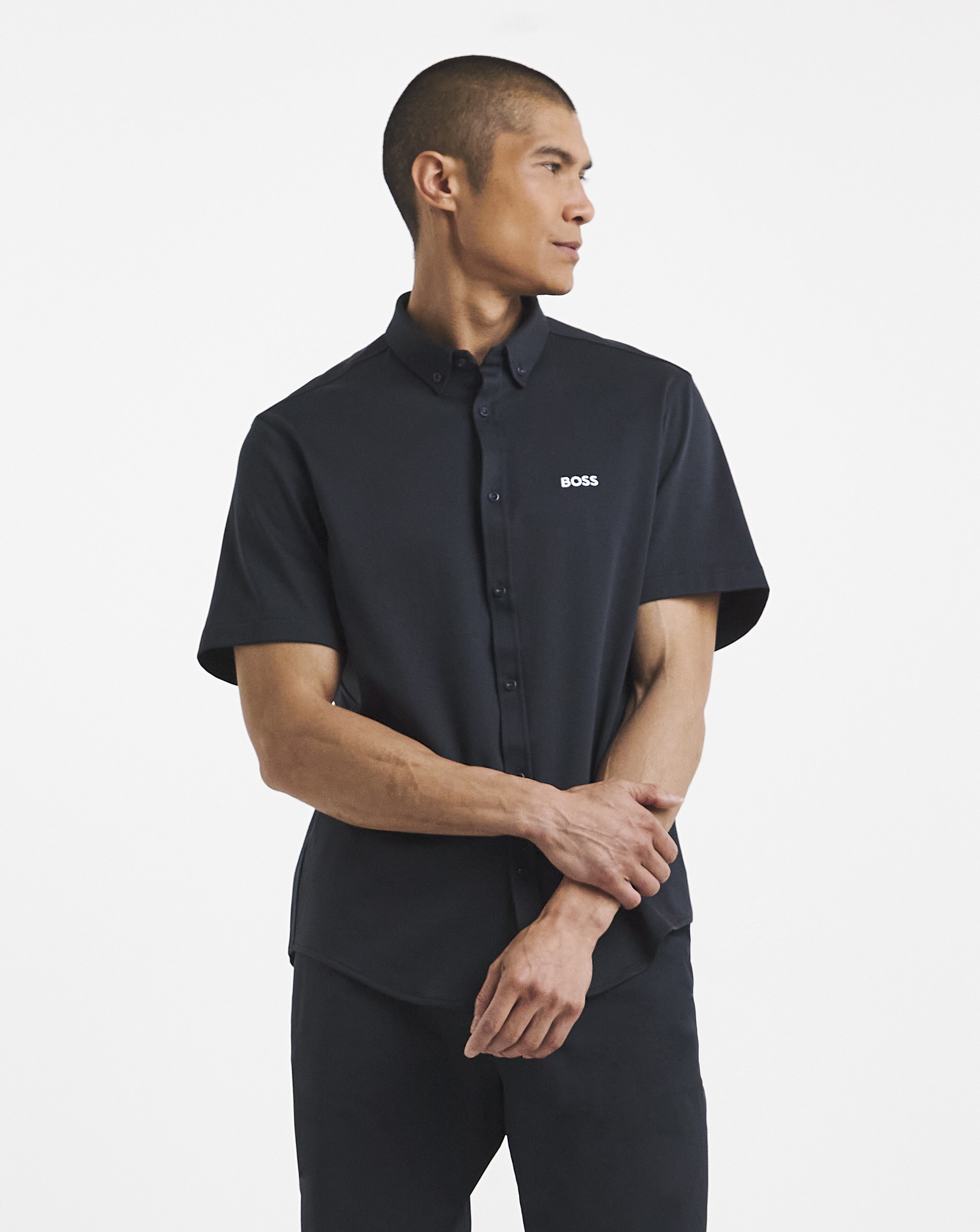 BOSS Motion Stretch Shirt - Navy