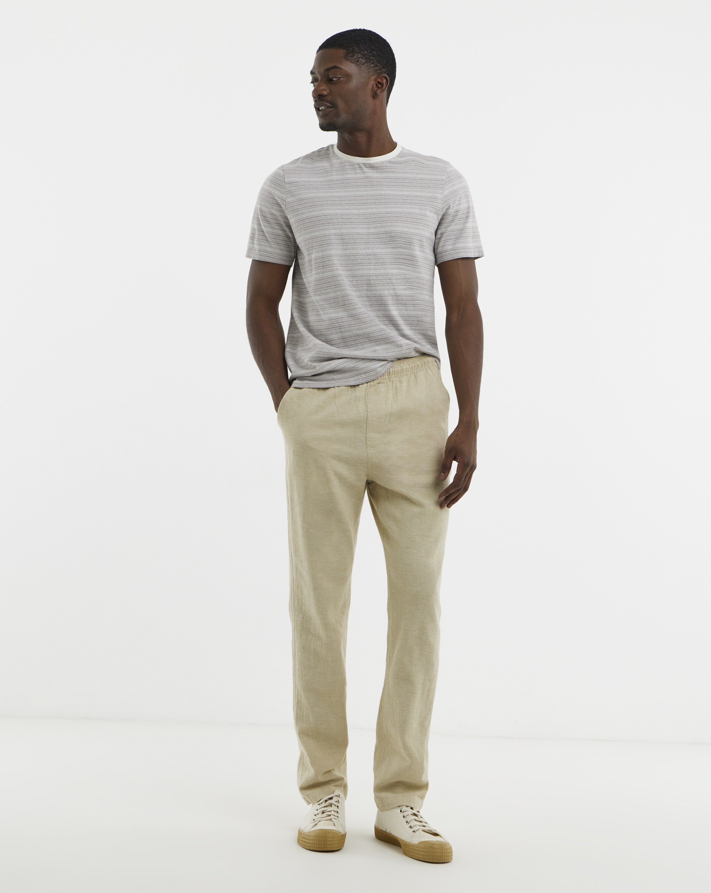 Linen Blend Straight Fit Trouser