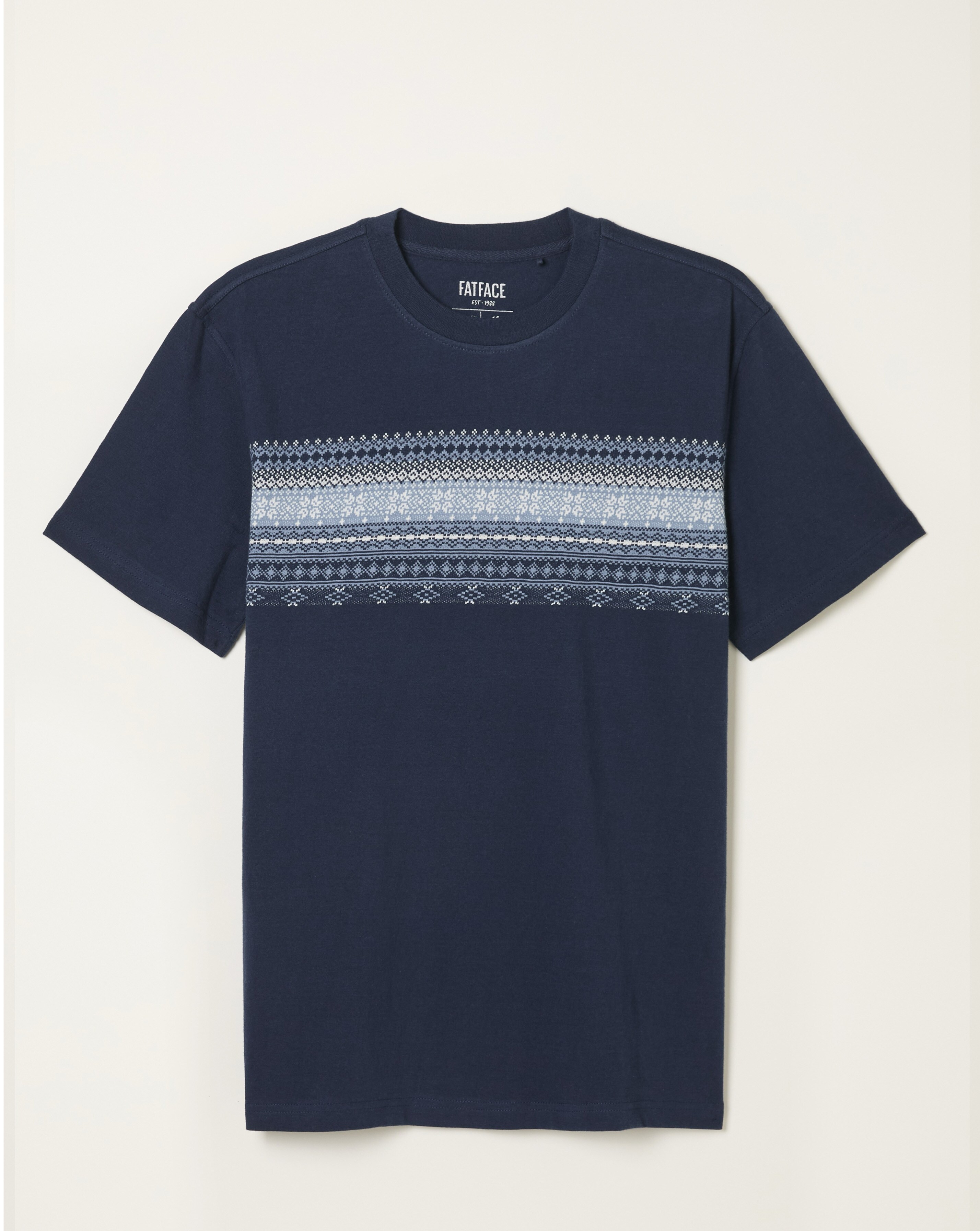 FatFace Jacquard T-Shirt - Navy