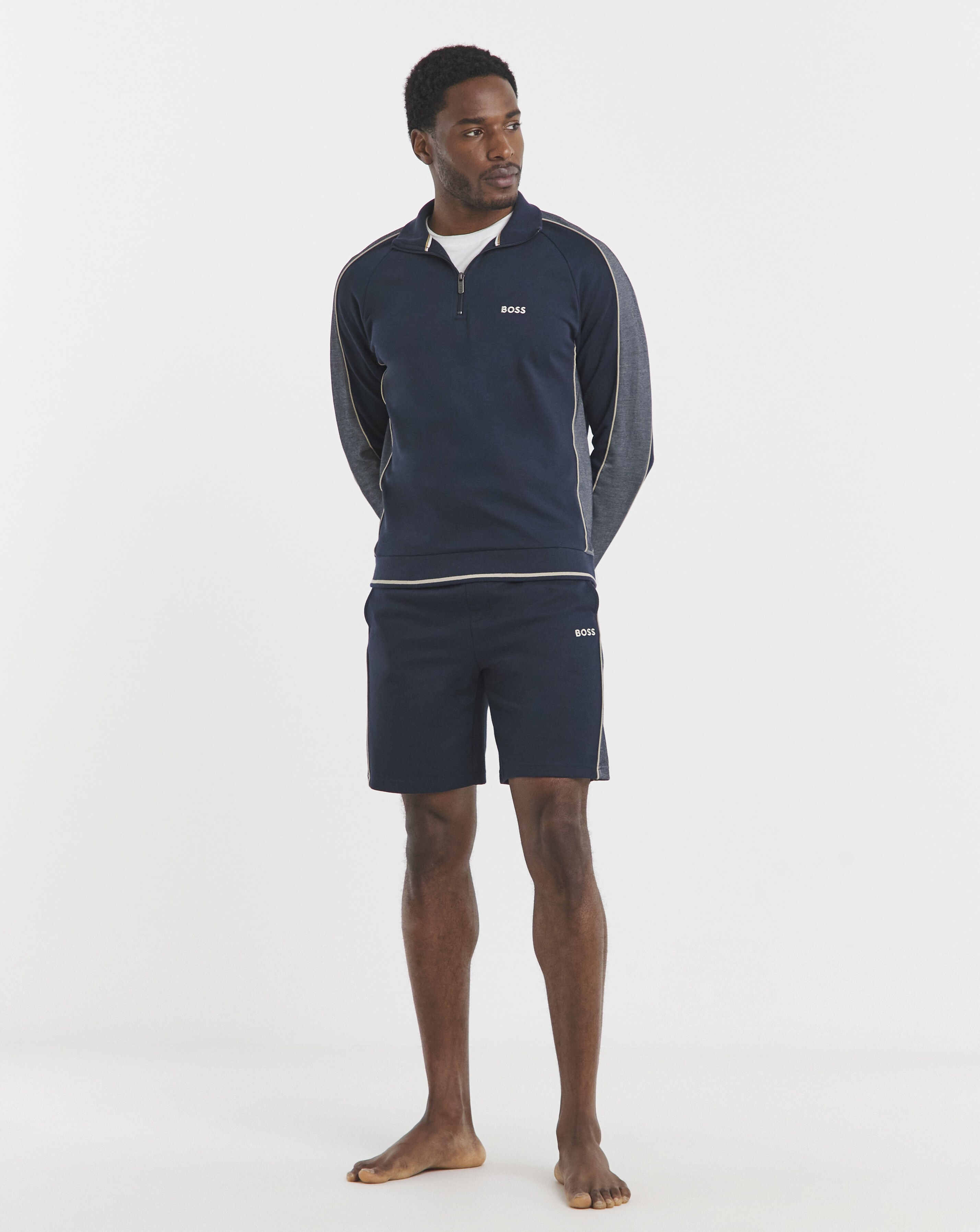BOSS Lounge 1/4 Zip Tracksuit Top