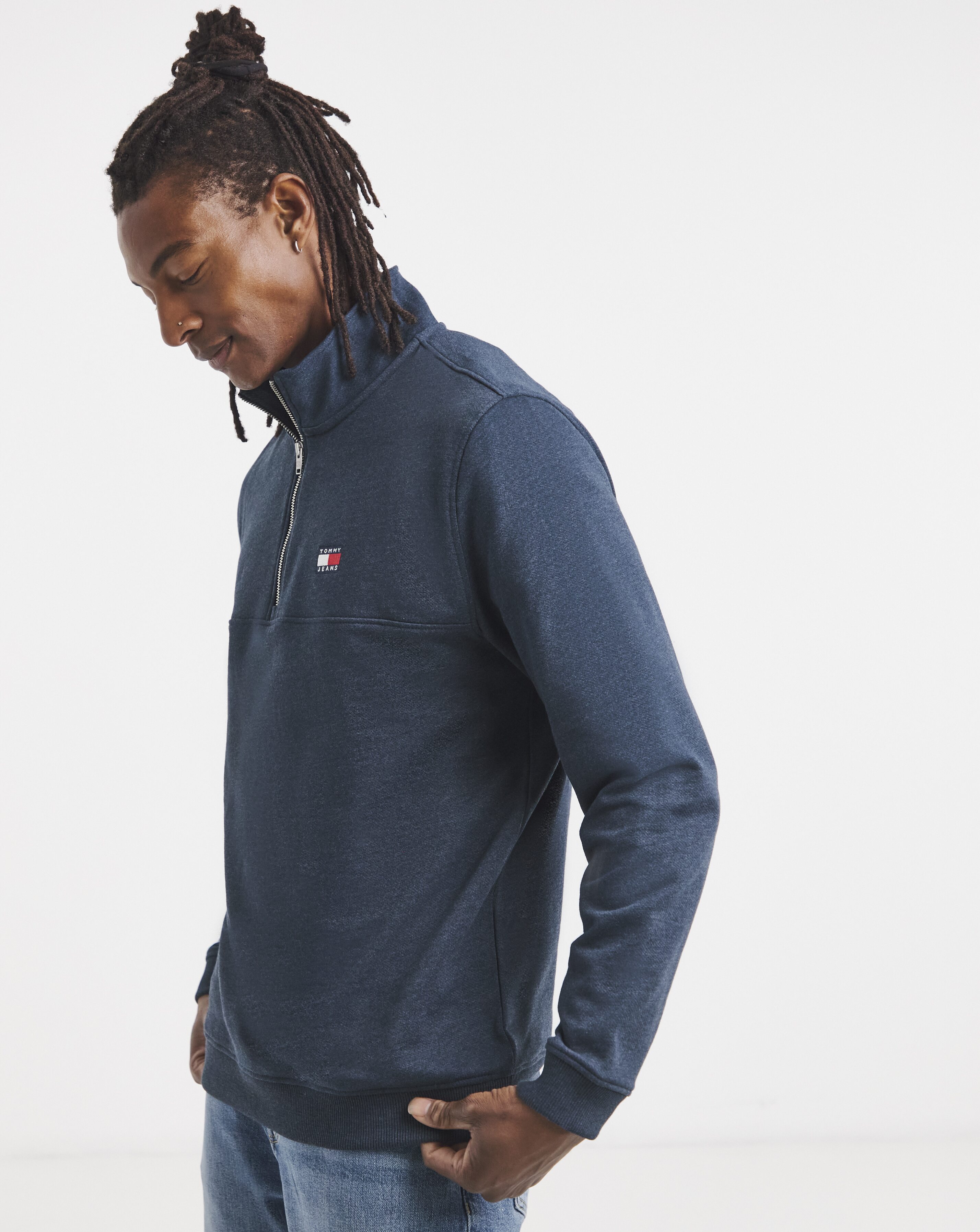 Tommy Jeans 1/4 Zip Sweat - Navy Heather