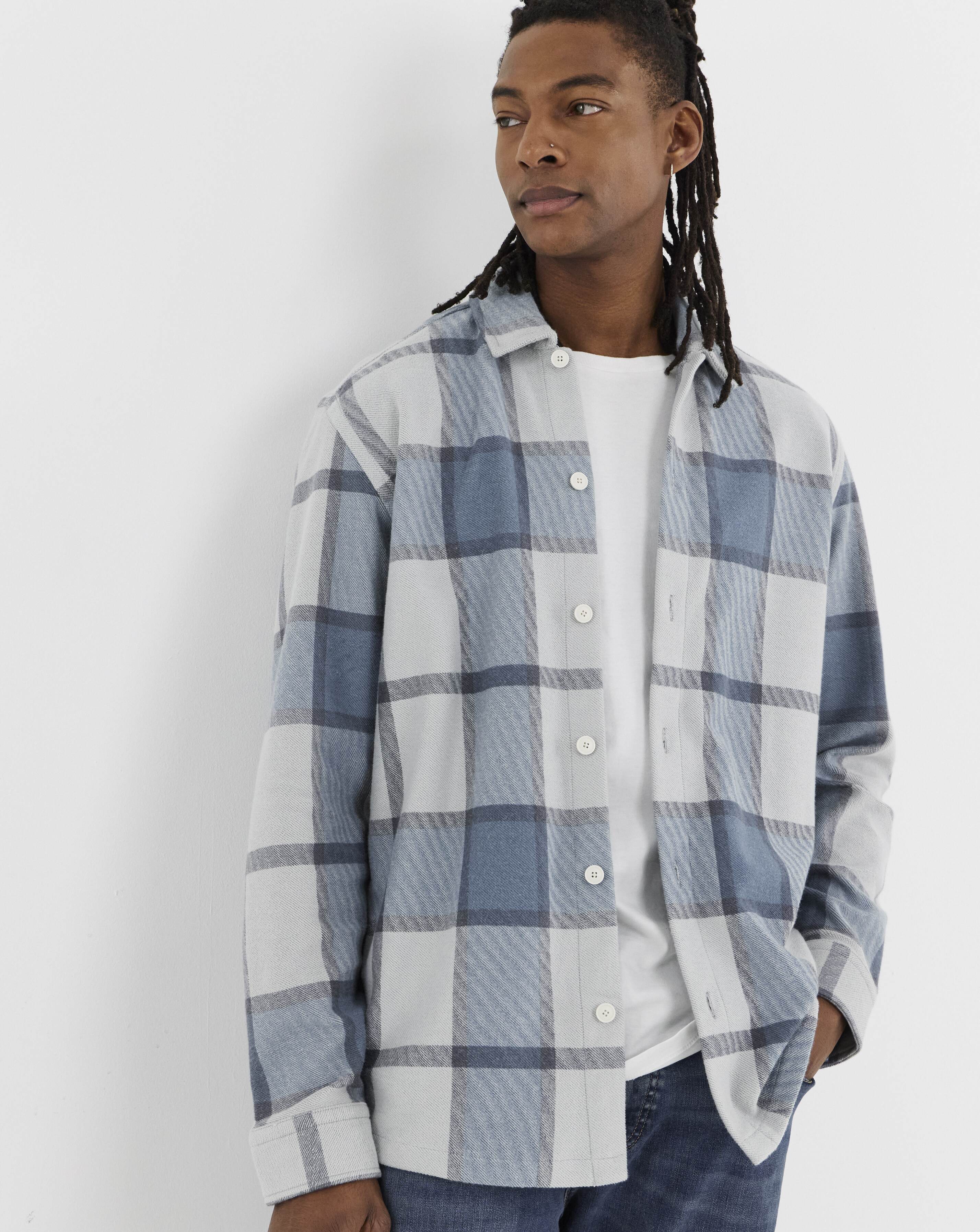 BOSS Check Overshirt - Silver