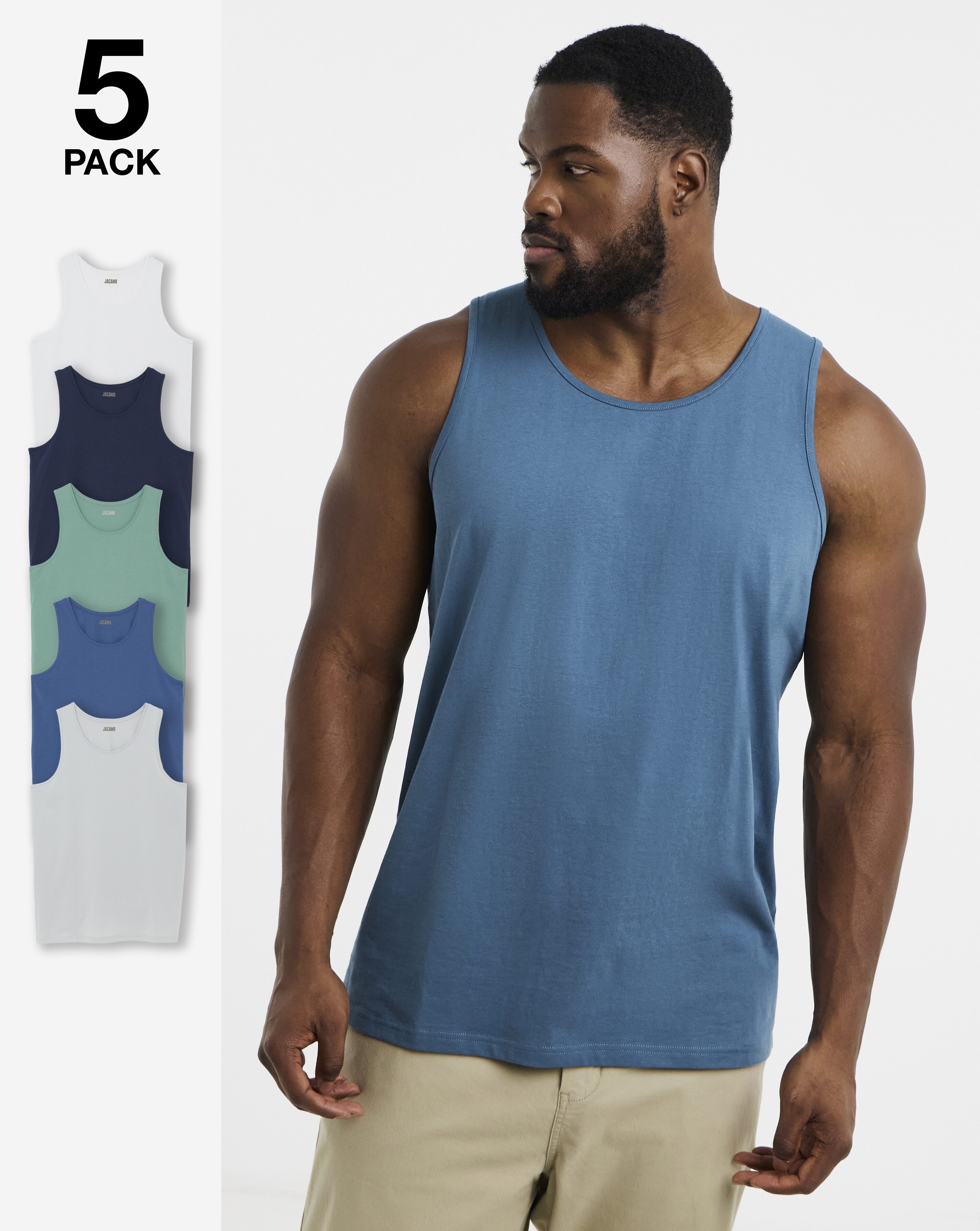 5 Pack Multi Vests Long