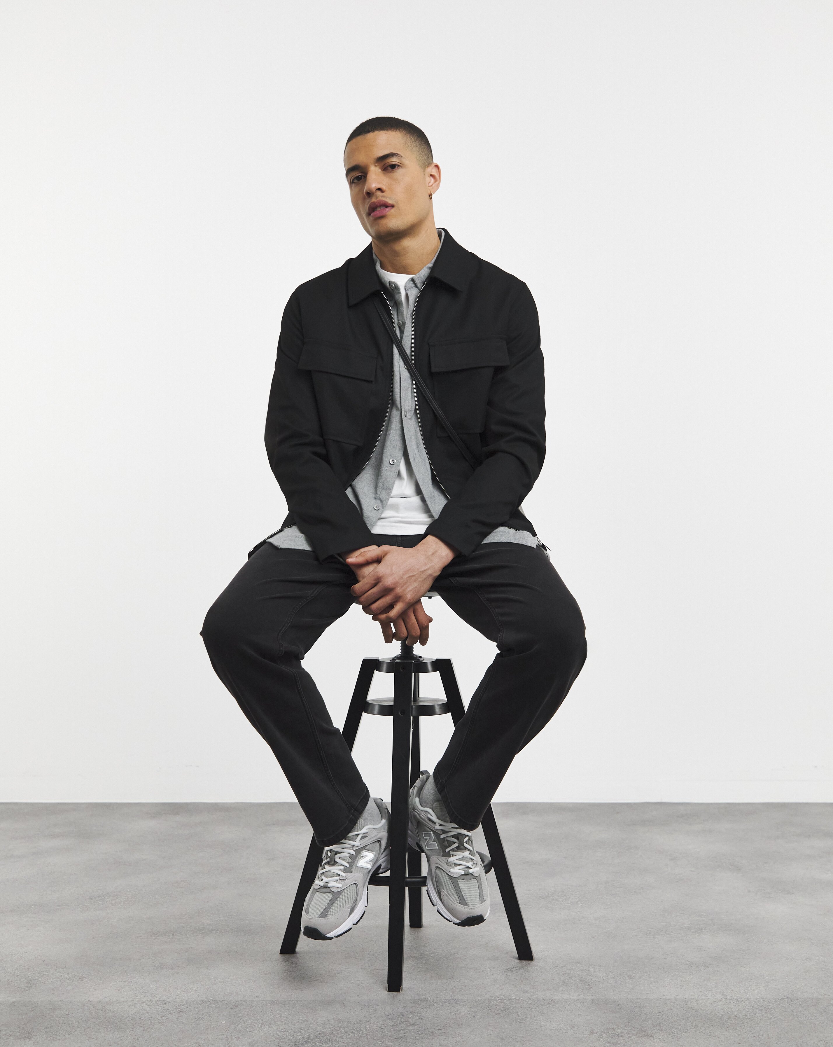 Straight Fit Stretch Jean Black