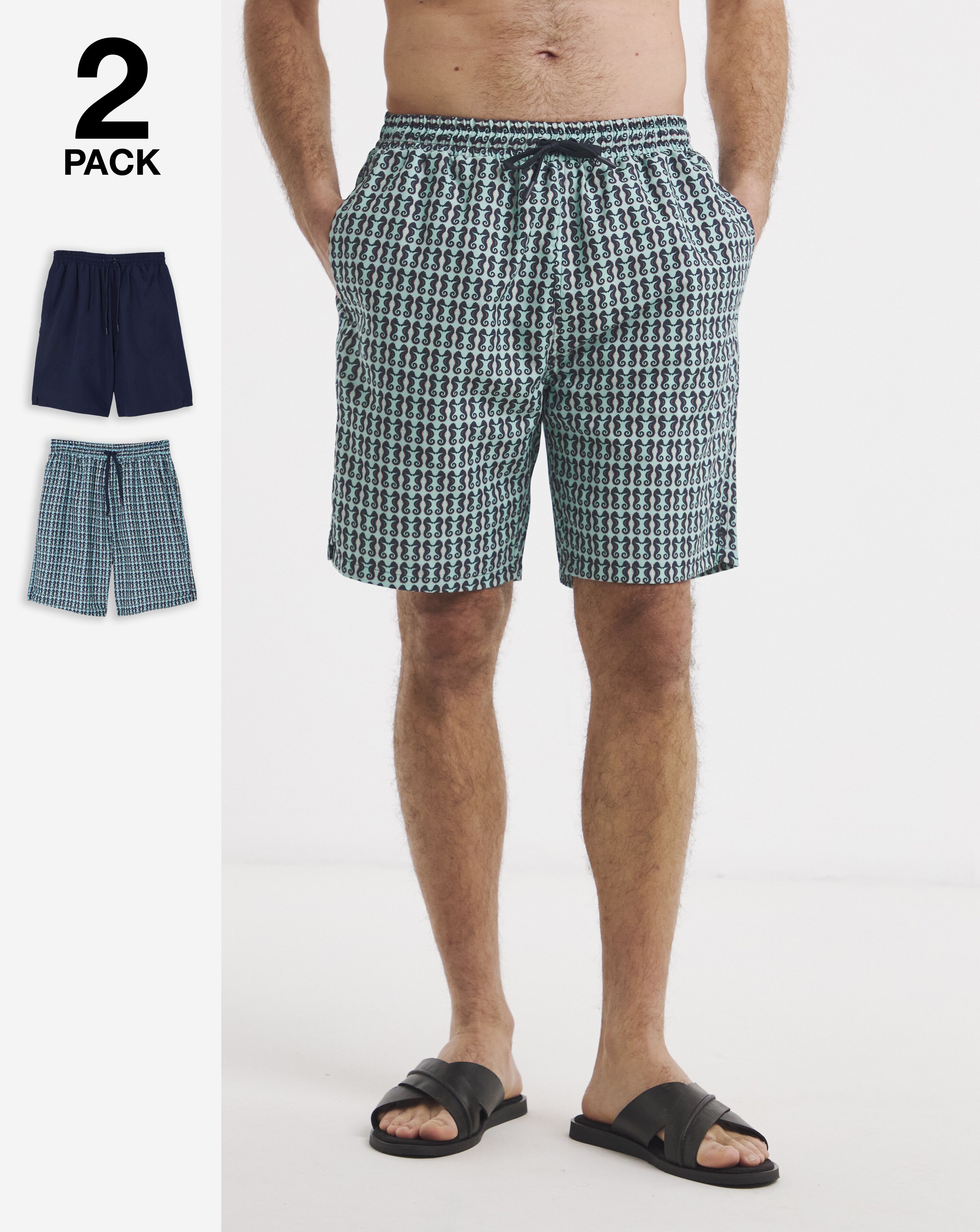 2 Pack Seahorse Swim Shorts Long