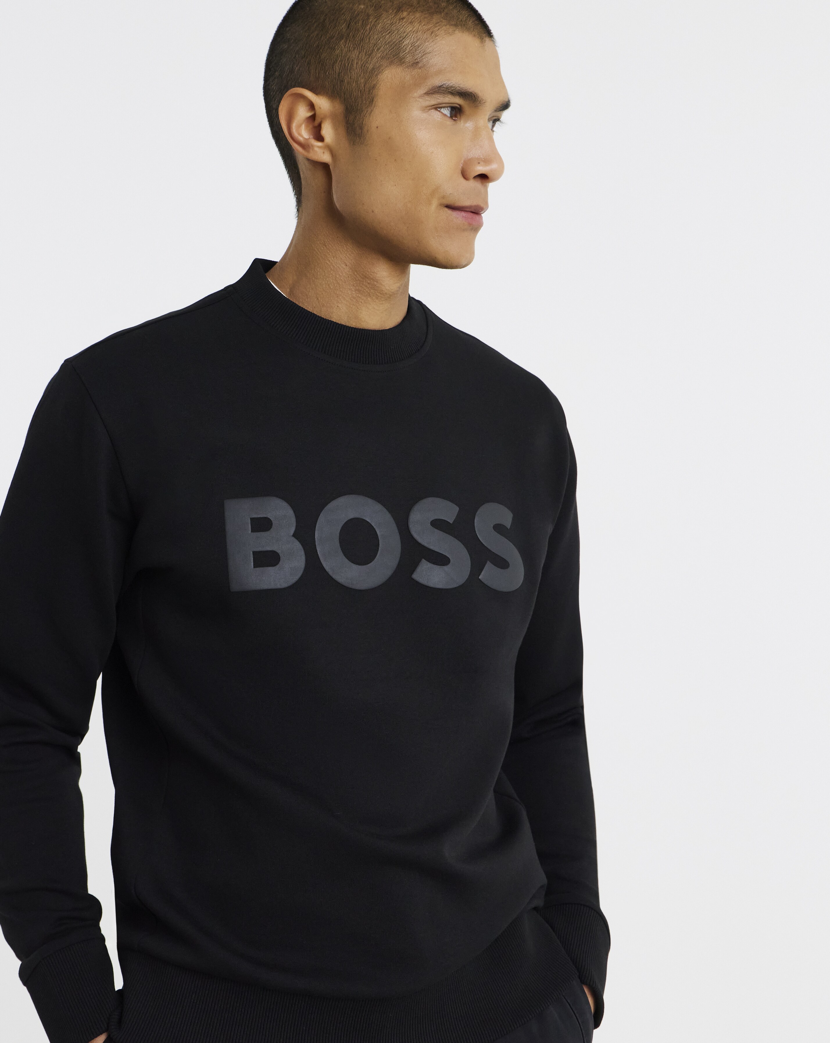 BOSS Logo Crew Sweatshirt - Black