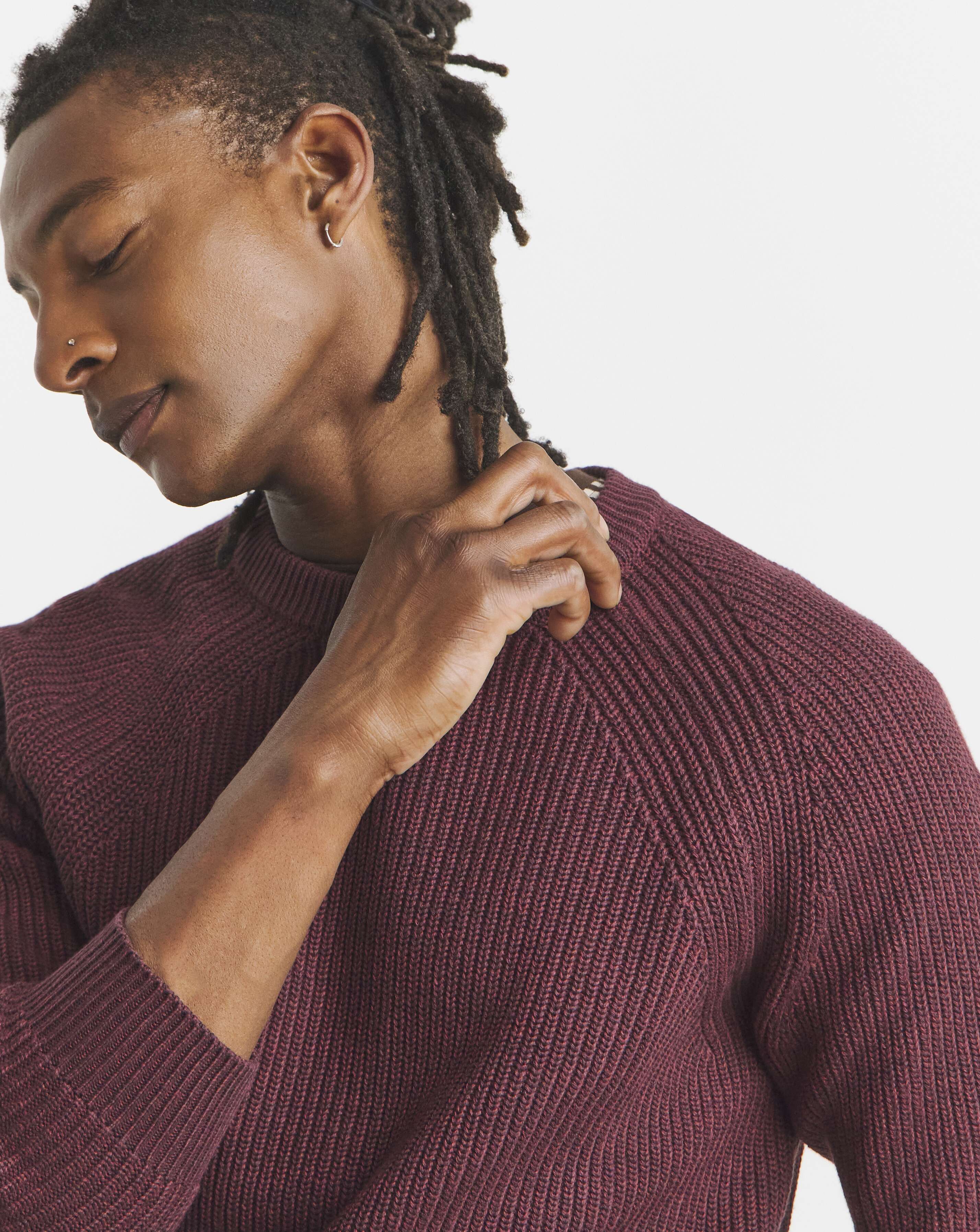Cotton Twist Crew Neck Knitted Jumper