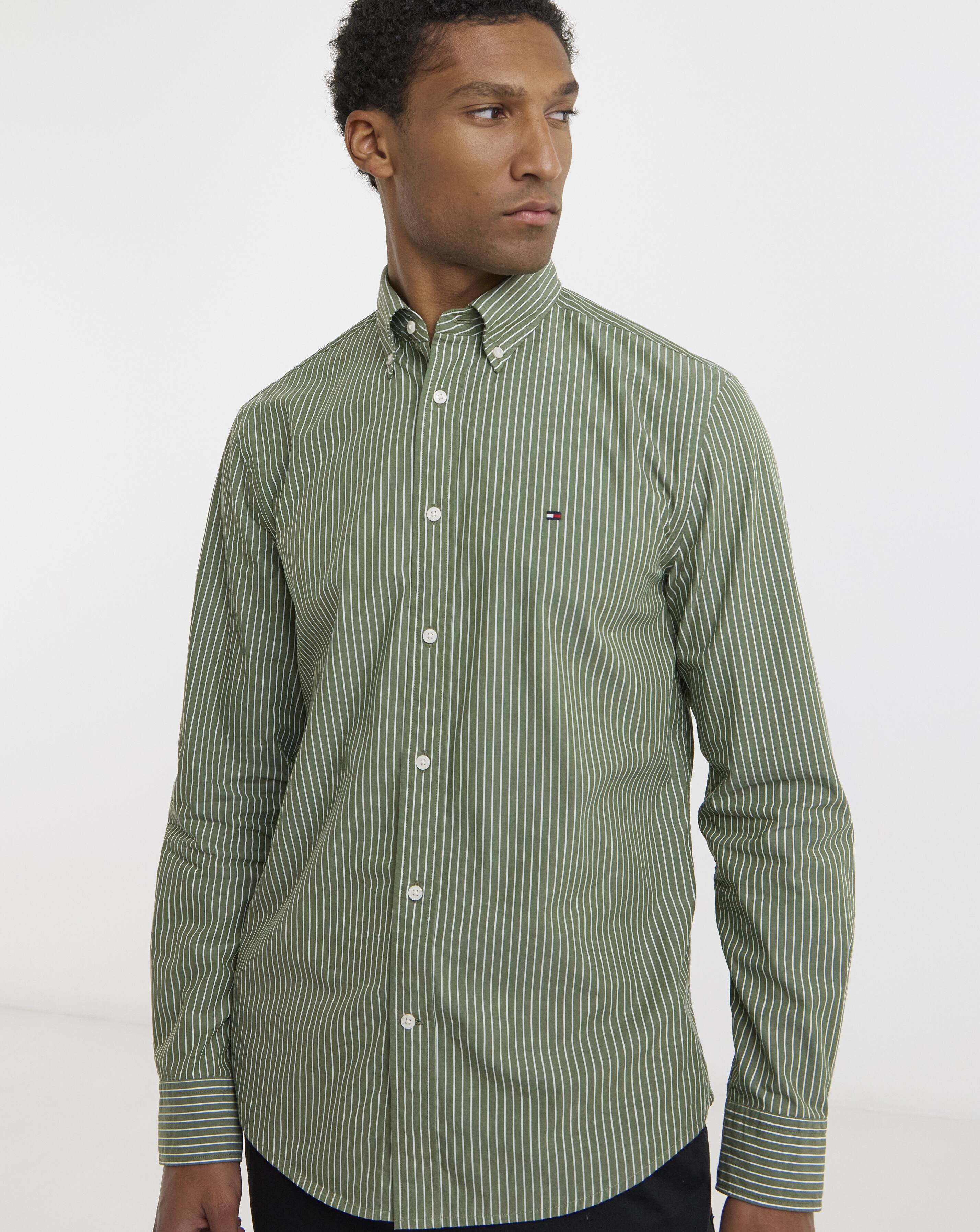 Tommy Hilfiger Stripe Shirt - Pine Green - Pine Green