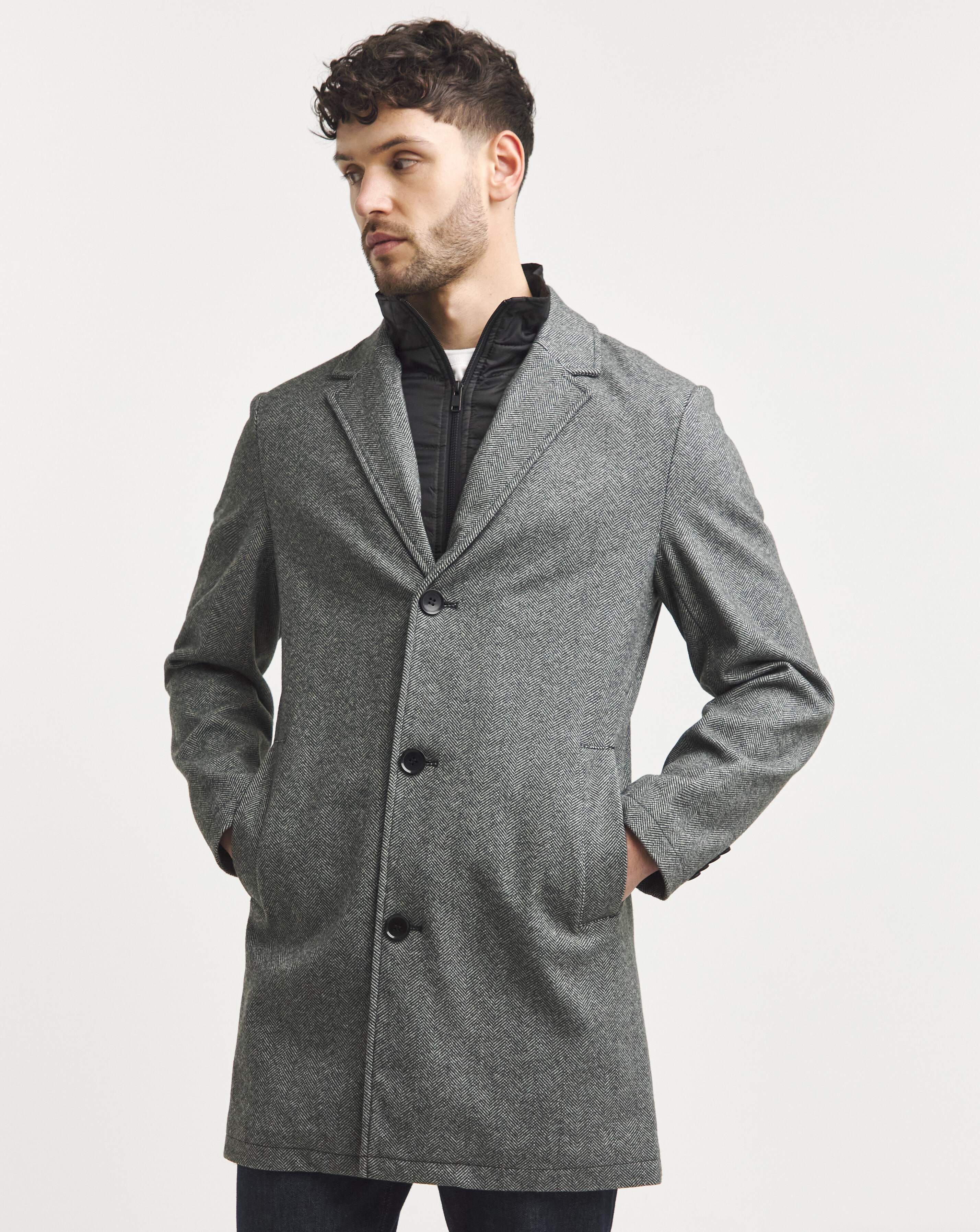 Overcoat With Stitched Internal Gilet