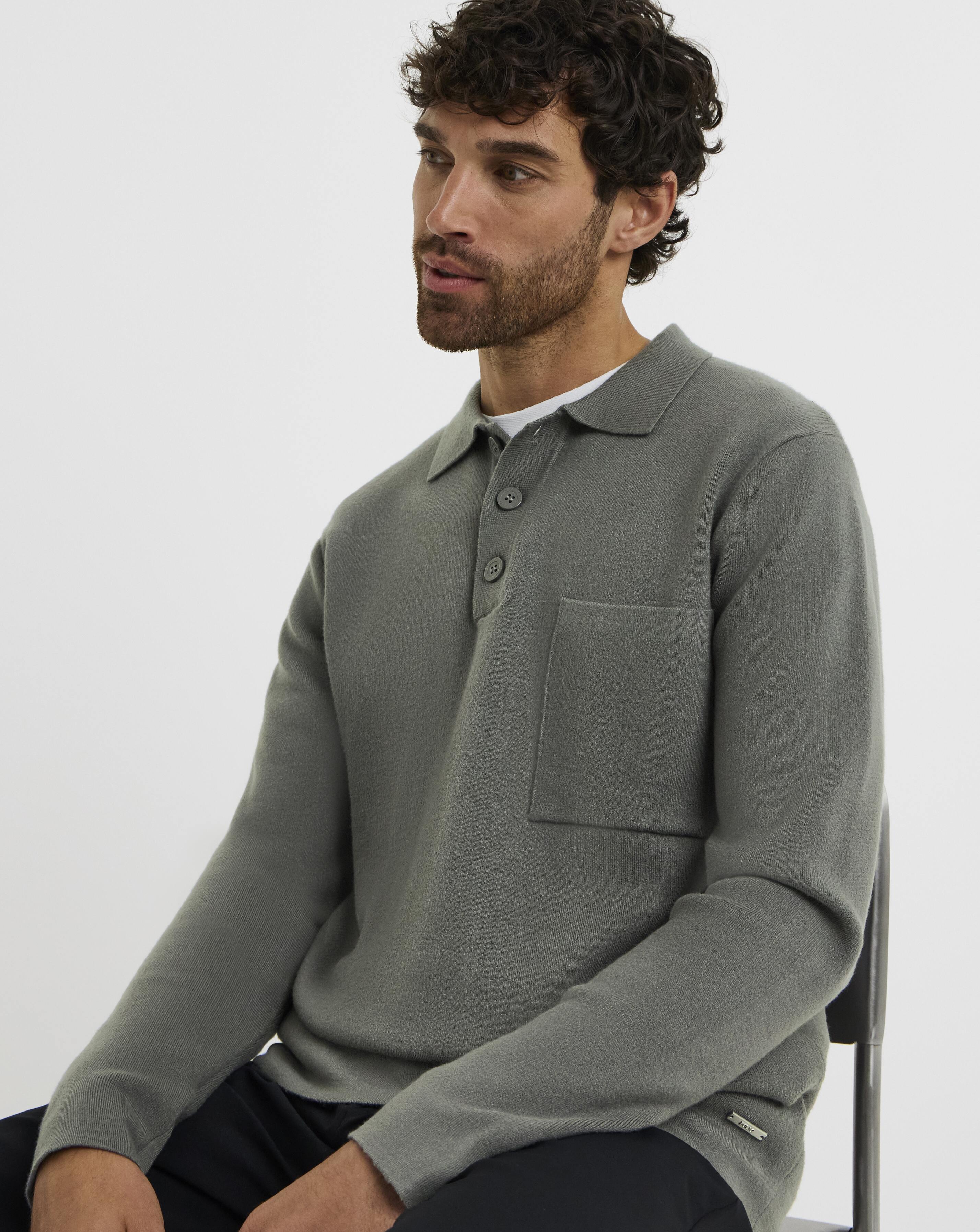 Folio Knitted Slouch Button Polo